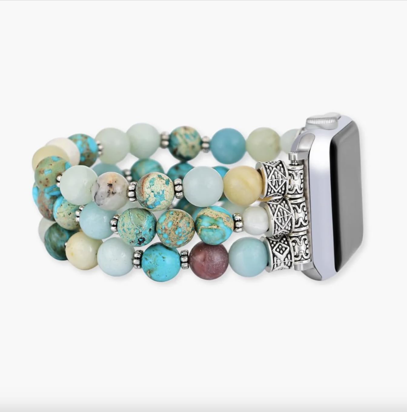 Cape Diablo Smart Watch Band For Women - Handmade Gemstone Strap - Compatible With 38Mm-45Mm Apple Faces (Intense Jasper, Large 