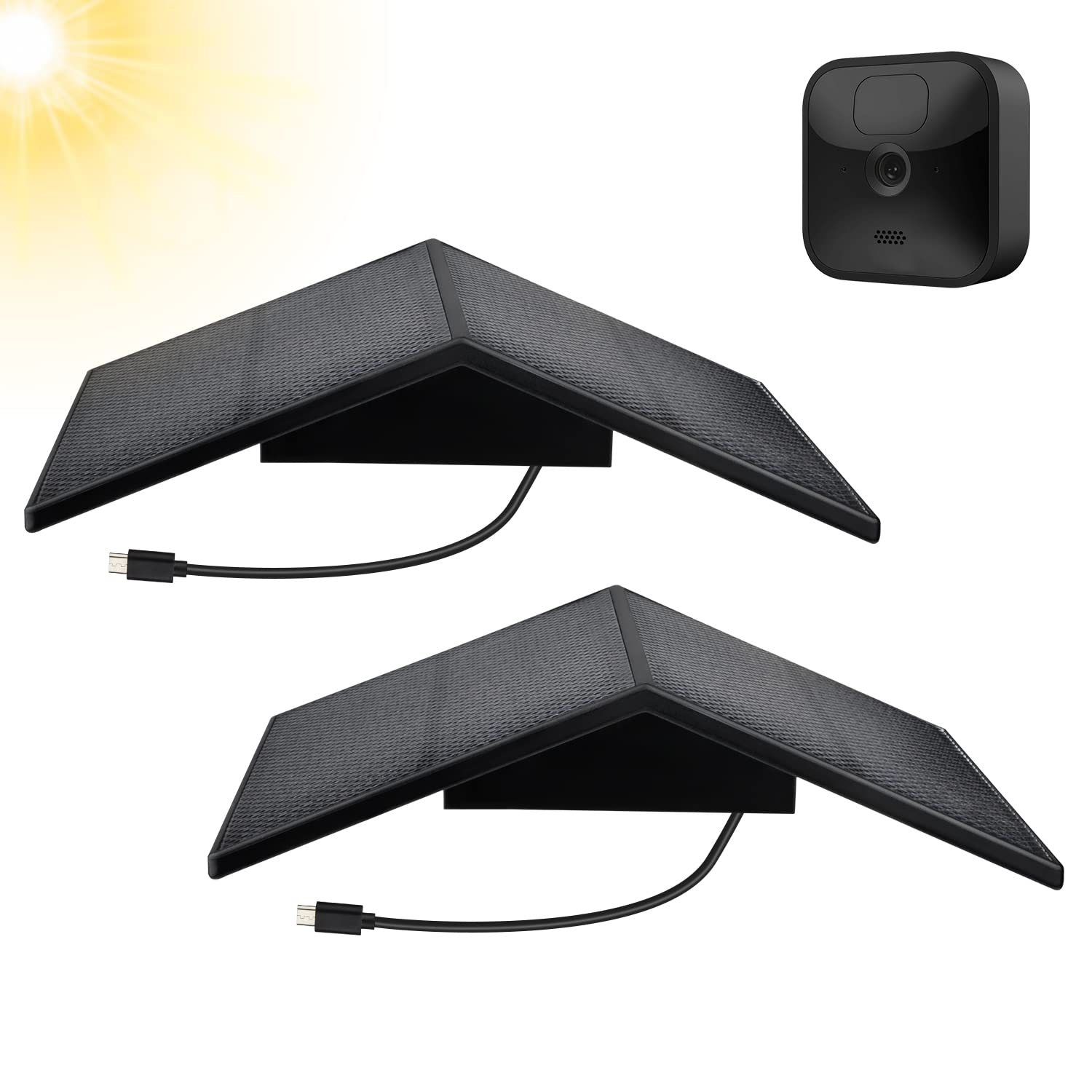 2Pack Solar Panel Compatible With Blink Outdoor, Blink Outdoor (3Rd Gen) & Blink Xt2/Xt Camera, Built In 5000Mah Rechargeable Ba