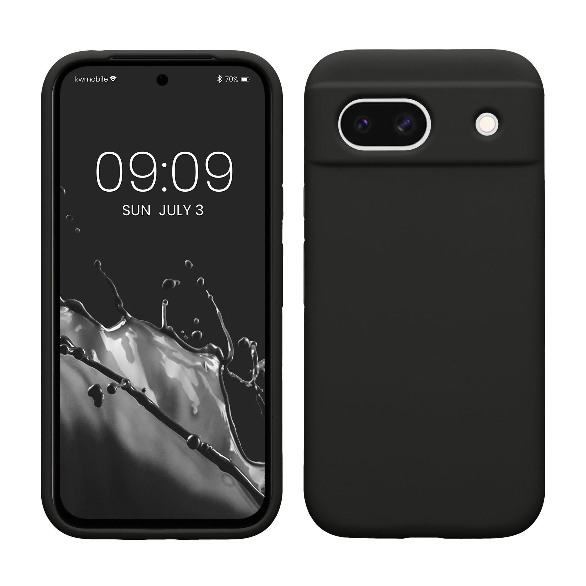 kwmobile Case Compatible with Google Pixel 8a Case - TPU Silicone Phone Cover with Soft Finish - Black Matte