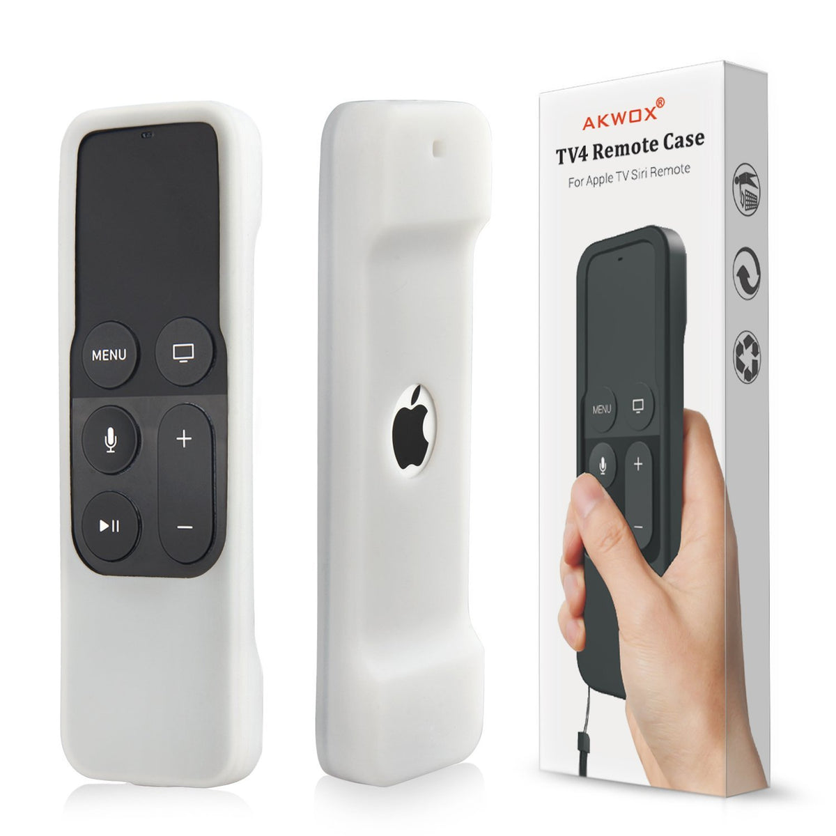 Remote Case for Apple Tv 4th / 4K 5th Generation, Akwox Light Weight [Anti Slip] Shock Proof Silicone Remote Cover Case with Lanyard -not for New Apple 4k TV Series 6th Gen 2021