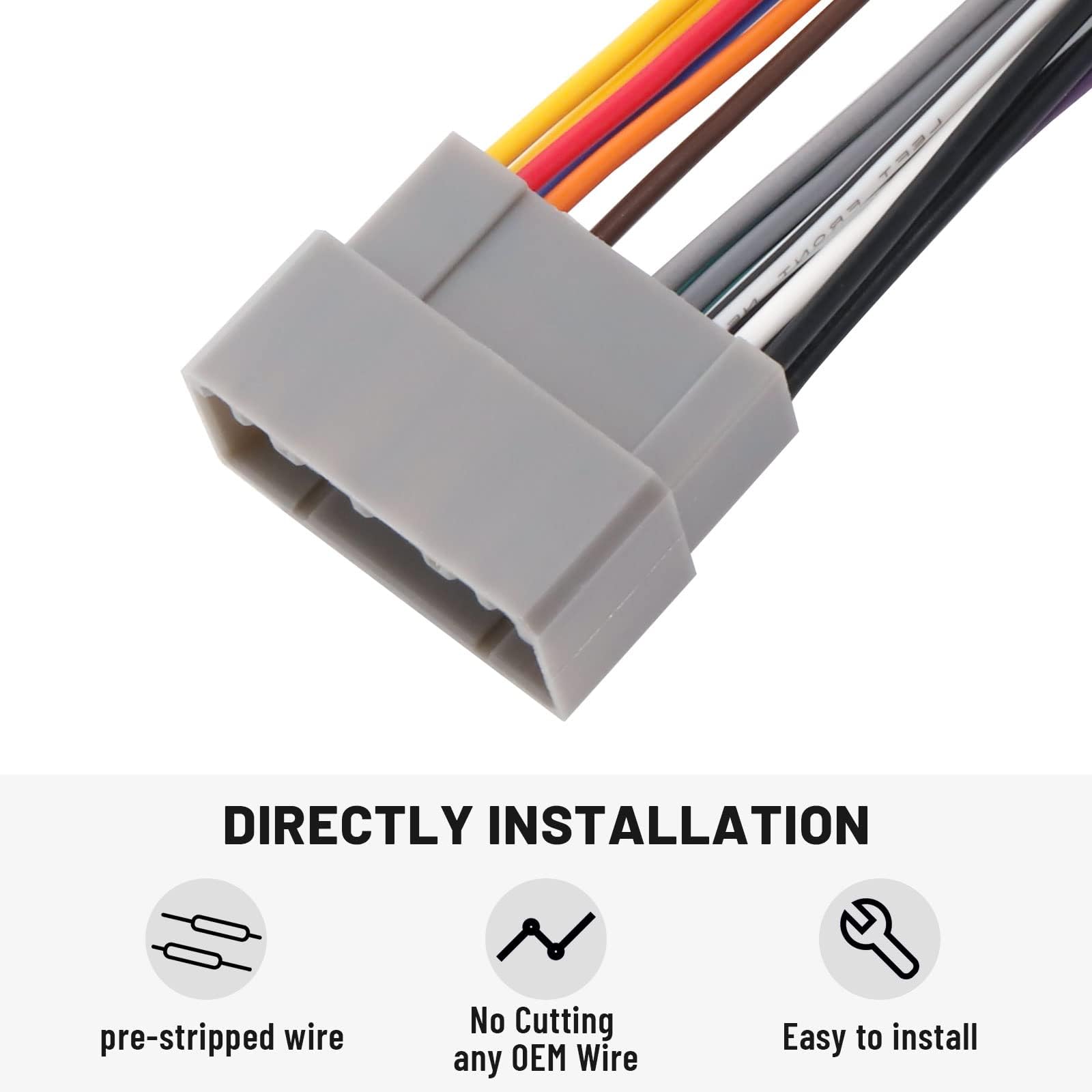 Red Wolf Radio Wire Harness Fit For Select 2002 2006 Dodge Ram Chrysler Jeep Power 4 Speakers, Radio Wiring Harness For Installing Aftermarket Car Stereo Connector Plug Non Factory Amplified