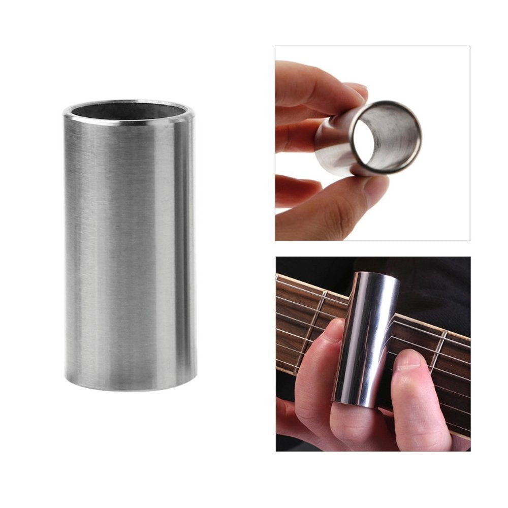 Bestgle Guitar Slide, Set Of 3 Sizes Stainless Steel Guitar Slides Metal Hard Chrome Plated Finger Slide For Electric Acoustic G