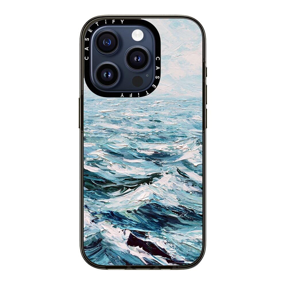 Casetify Compact Iphone 15 Pro Case [2X Military Grade Drop Tested / 4Ft Drop Protection]   Deep Blue Sea   Clear Black