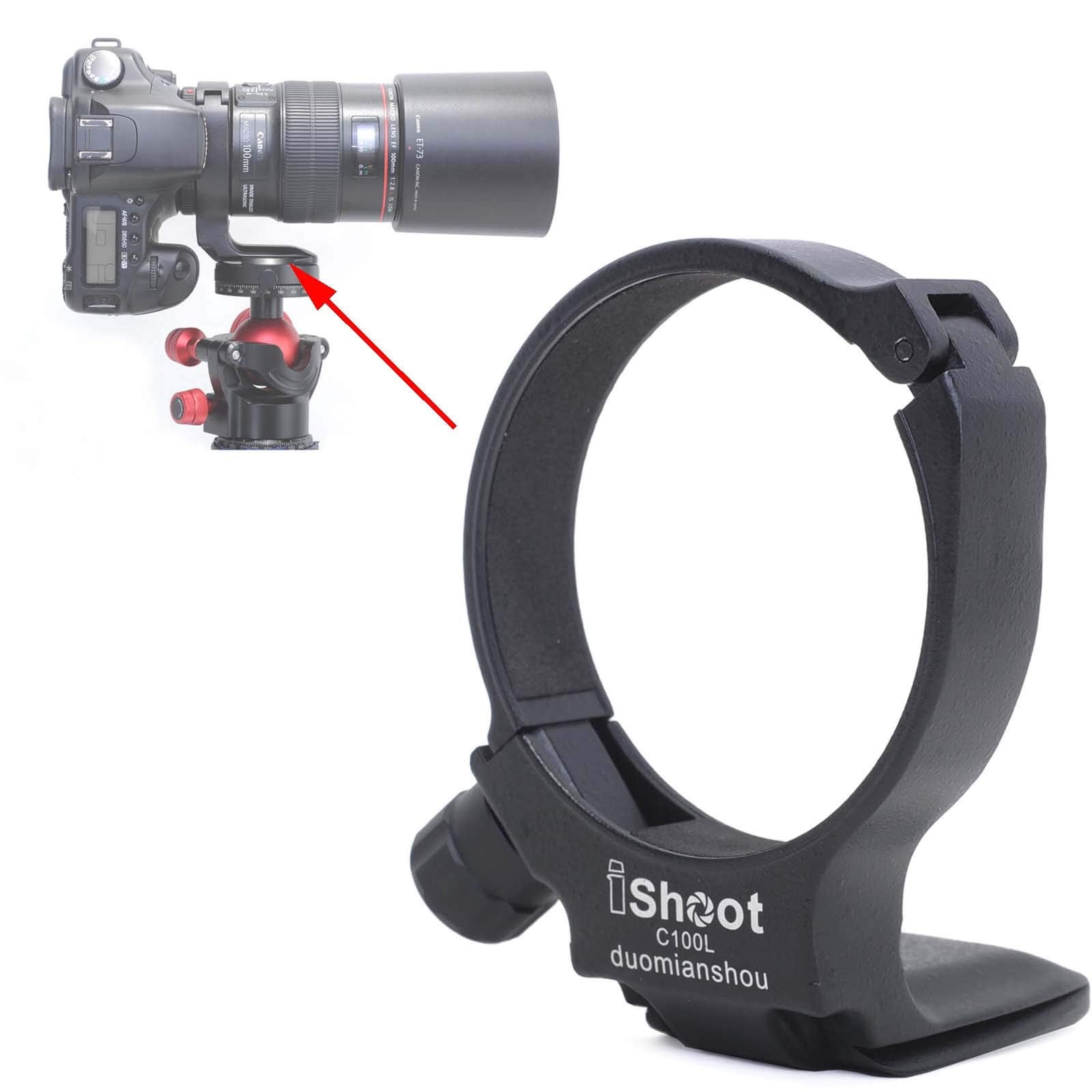 Tripod Mount Ring, Ishoot Lens Collar Support Compatible With Canon Ef 100Mm F/2.8L Macro Is Usm Lens (Replace Canon Tripod Moun