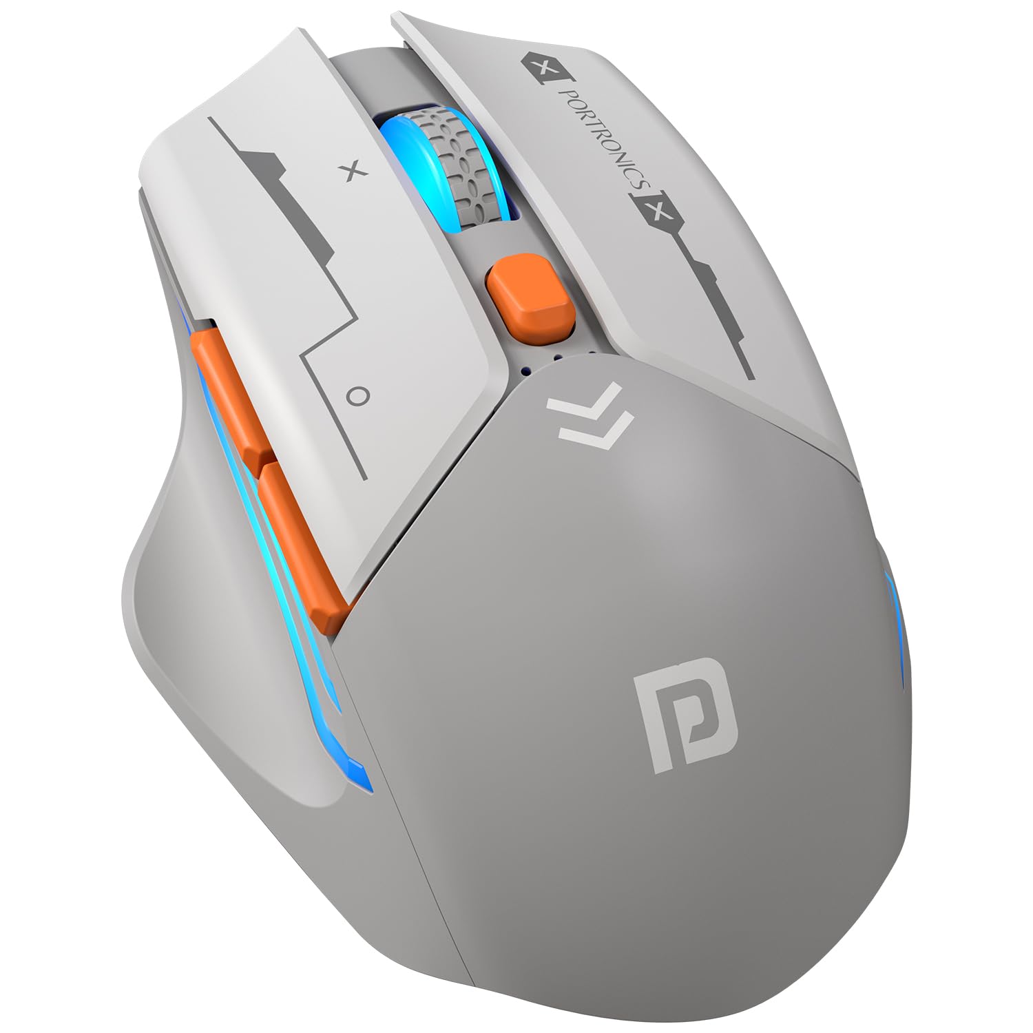 Portronics Vader Max Wireless Rechargeable Mouse, Thumb Support, Bluetooth 5.3 & 2.4 GHz Dual Mode, 6Button Control, Adjustable