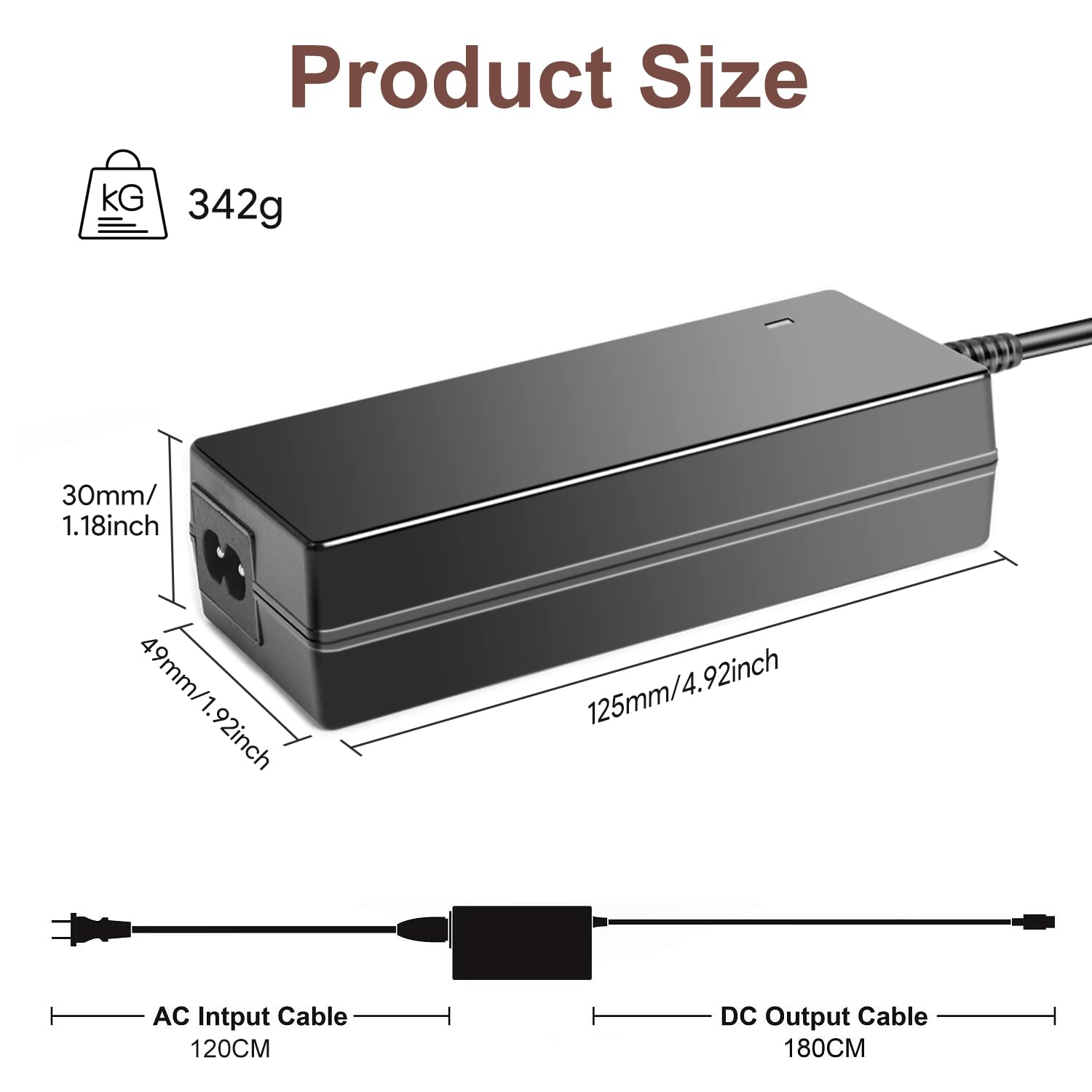 Jackery Charger, 24V 90W Power Supply For Jackery Portable Explorer 550/500/300/240/160 E240 E300 E500 E550 Power Station, Solar