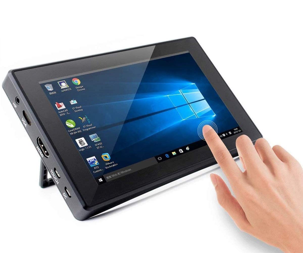 Waveshare 7Inch Hdmi Lcd (H) (With Case) 1024X600 For Raspberry Pi Ips Display Capacitive Touch Screen Monitor With Toughened Gl