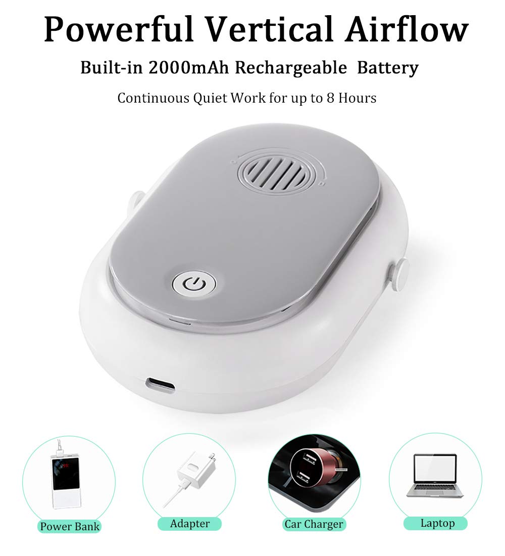 Portable Hanging Neck Fan Wearable Personal Fan Battery Operated Usb Rechargeable 3 Speed Mini Handheld Air Conditioning Cooling