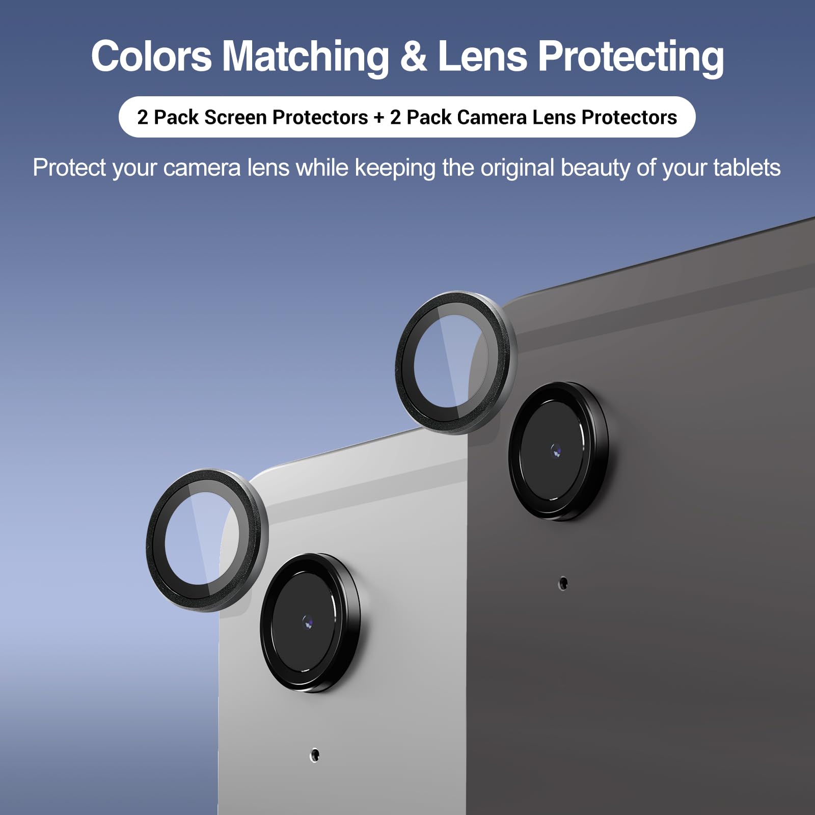 Procase 2 Pack Screen Protector For Galaxy Tab S9 Fe 5G Wifi 10.9'' 2023 / Tab S9 11 Inch + 2 Pack Camera Lens Protector Matchin