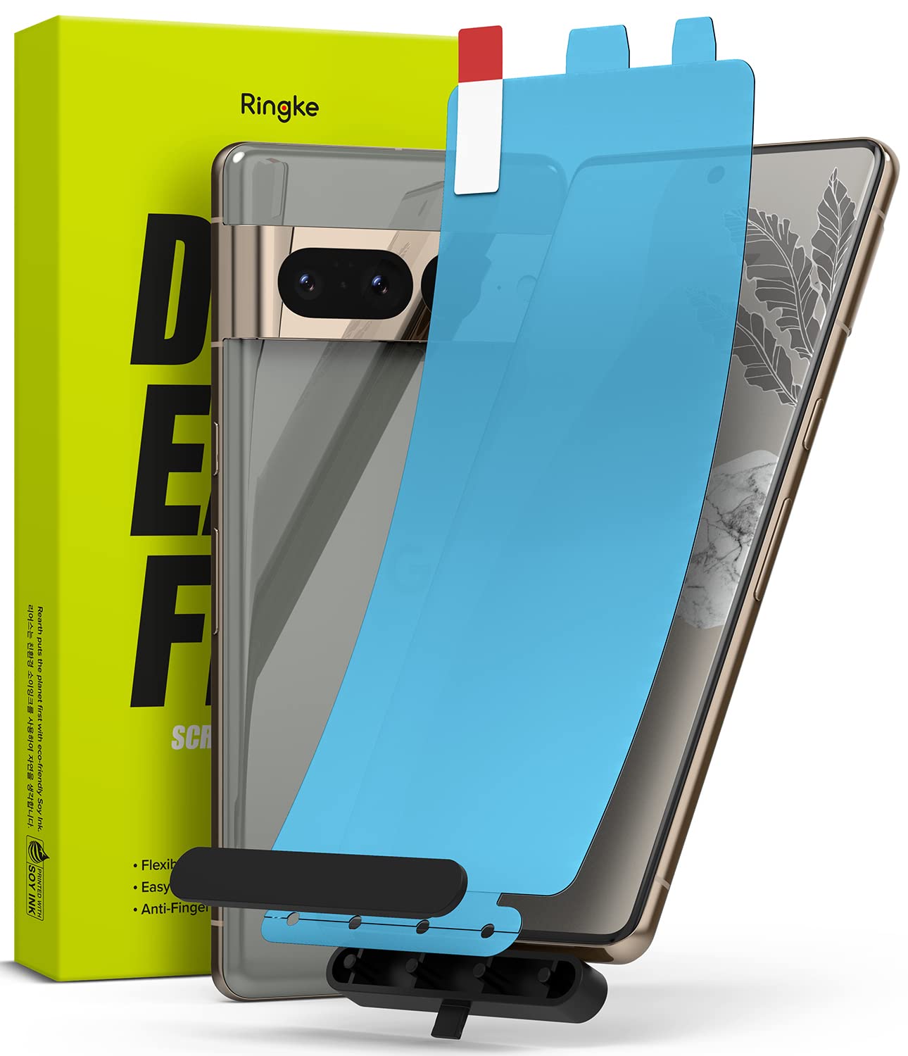 Ringke [2 Pack Dual Easy Film Compatible With Google Pixel 7 Pro, Premium Full Cover Film Case Friendly Screen Protector With Ea