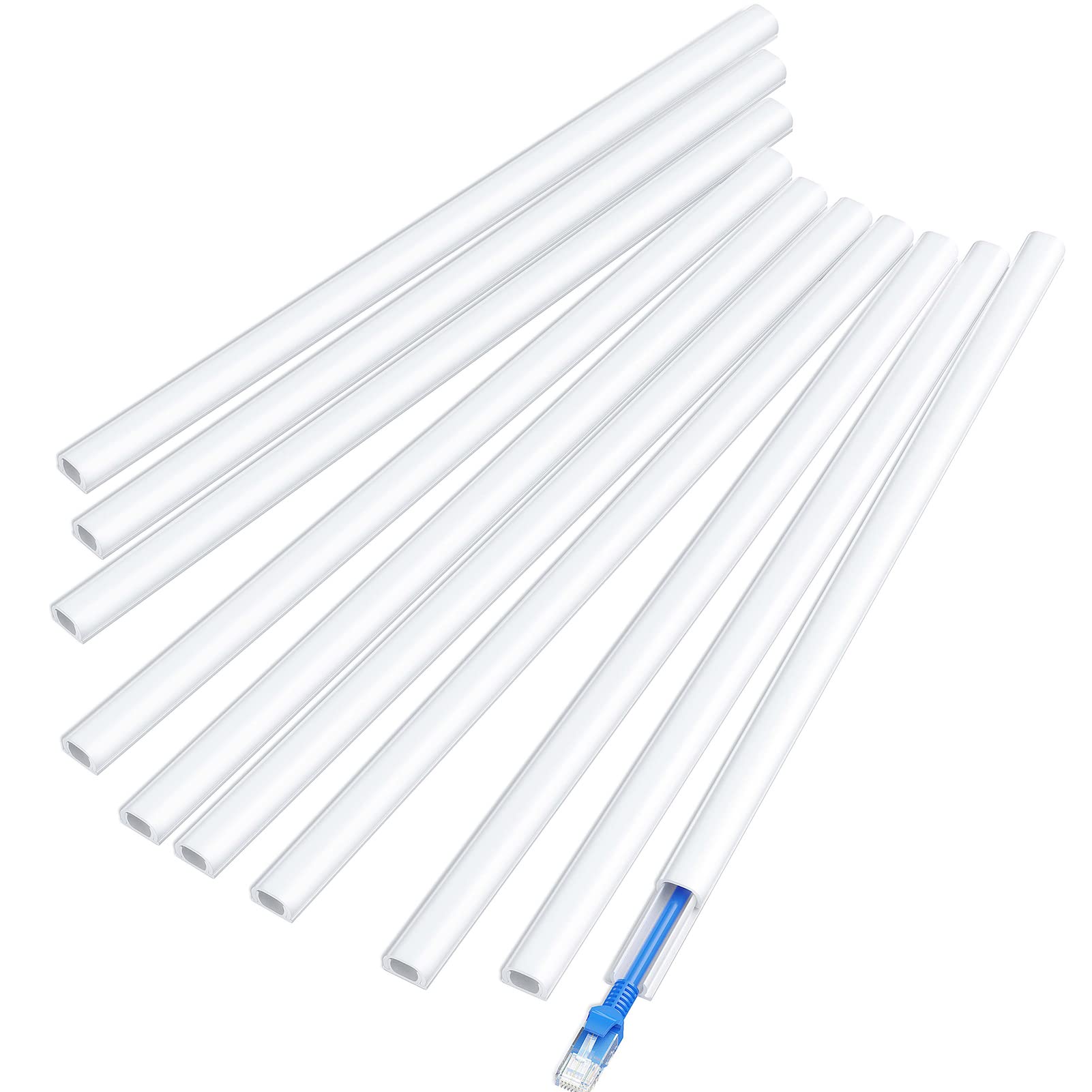 142'' Cord Hider For 1 Cord, Delamu Cord Cover Wall, Mini Size Cable Hider, Pvc Wire Hider Covers For Cords, Paintable Cable Cov