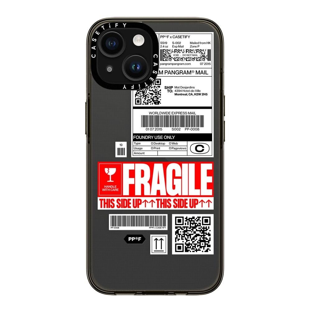 Casetify Compact Case For Iphone 15 [2X Military Grade Drop Tested / 4Ft Drop Protection]   Pp 0008   Clear Black