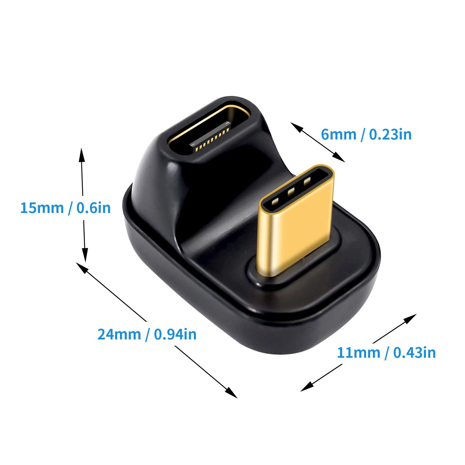Duttek 180 Degree Usb C Adapter 40Gbps, 100W, 8K@60Hz, Usb C Female To Male Extender Adapter Compatible With Rog Ally, Steam Dec