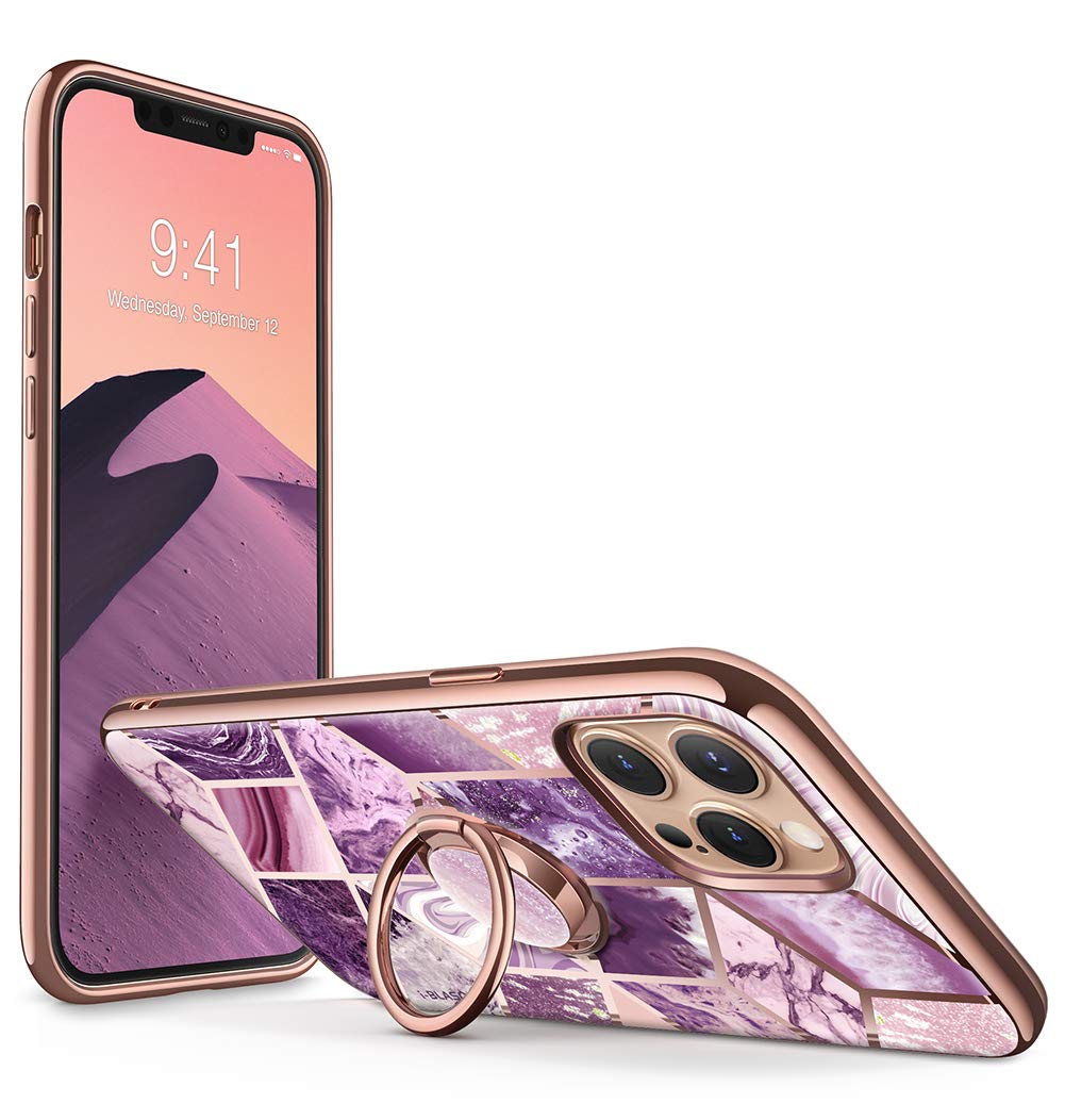 I Blason Cosmo Snap Case Designed For Iphone 12 Pro Max (6.7 Inch), Slim With Built In 360 Rotatable Ring Holder Kickstand Suppo