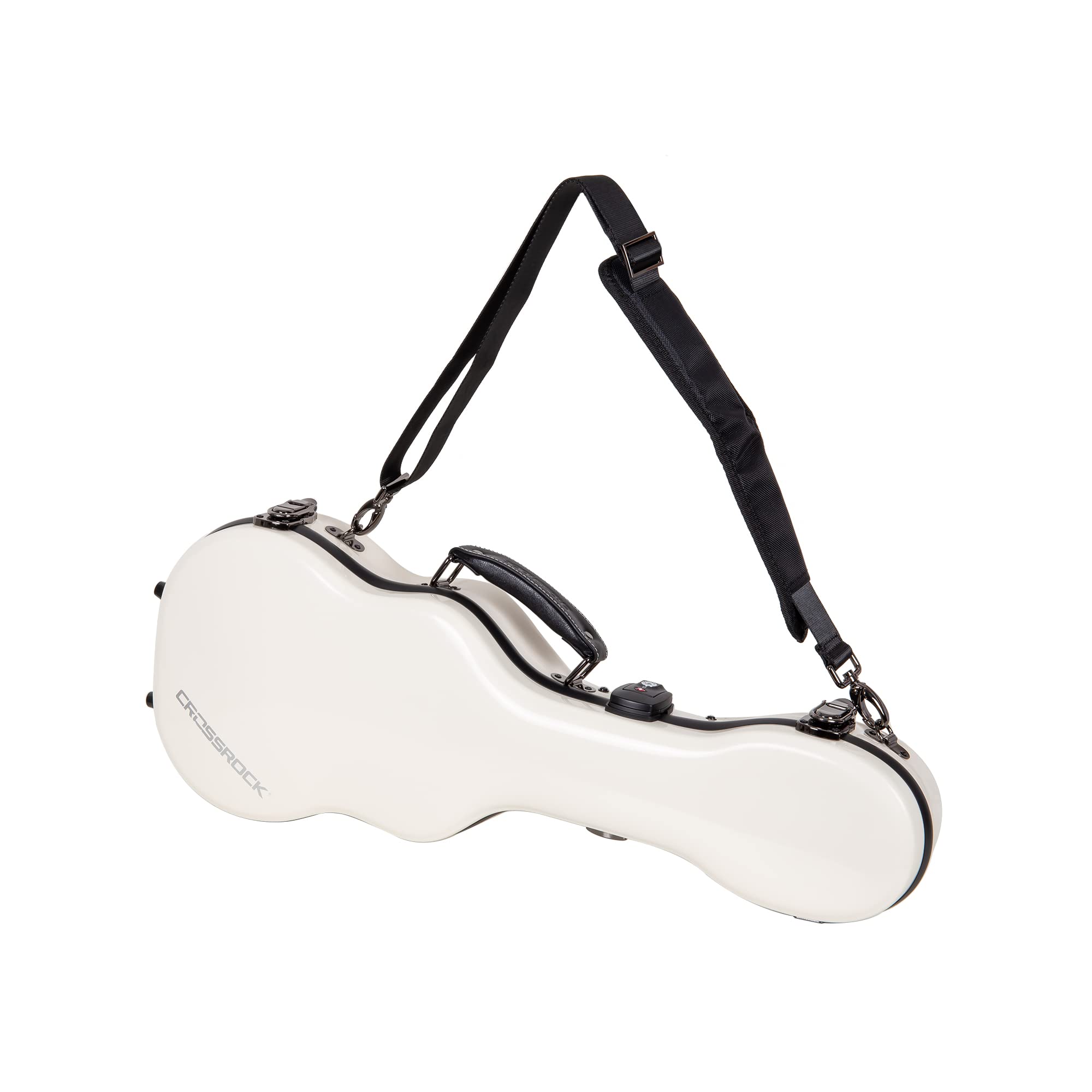 Crossrock Fiberglass Case With Tsa Lock For 24 Concert Ukulele-Milky White(Crf2020Cumw)