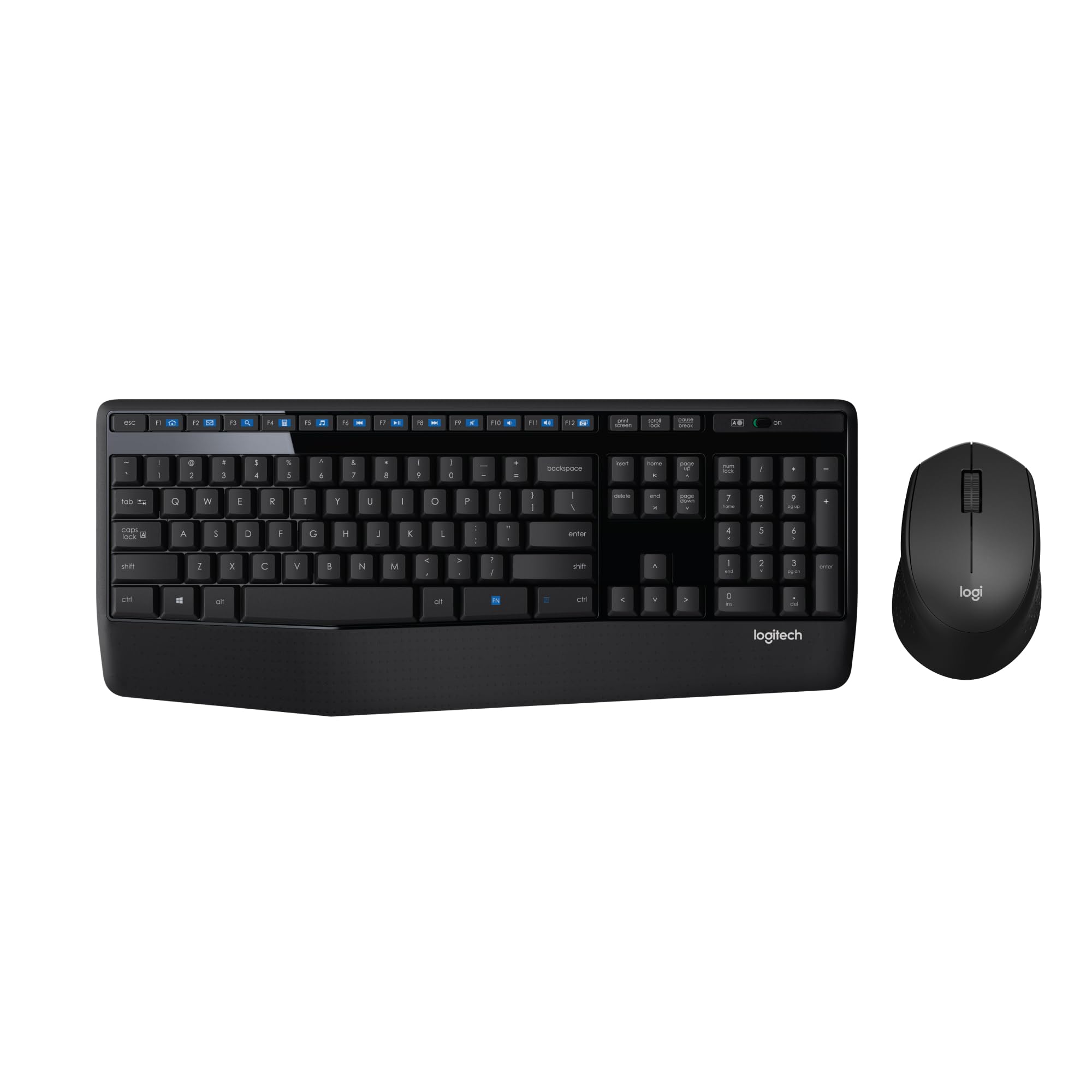 Logitech MK345 Wireless Combo Full-Sized Keyboard with Palm Rest and Comfortable Right-Handed Mouse, 2.4 GHz Wireless USB Receiv