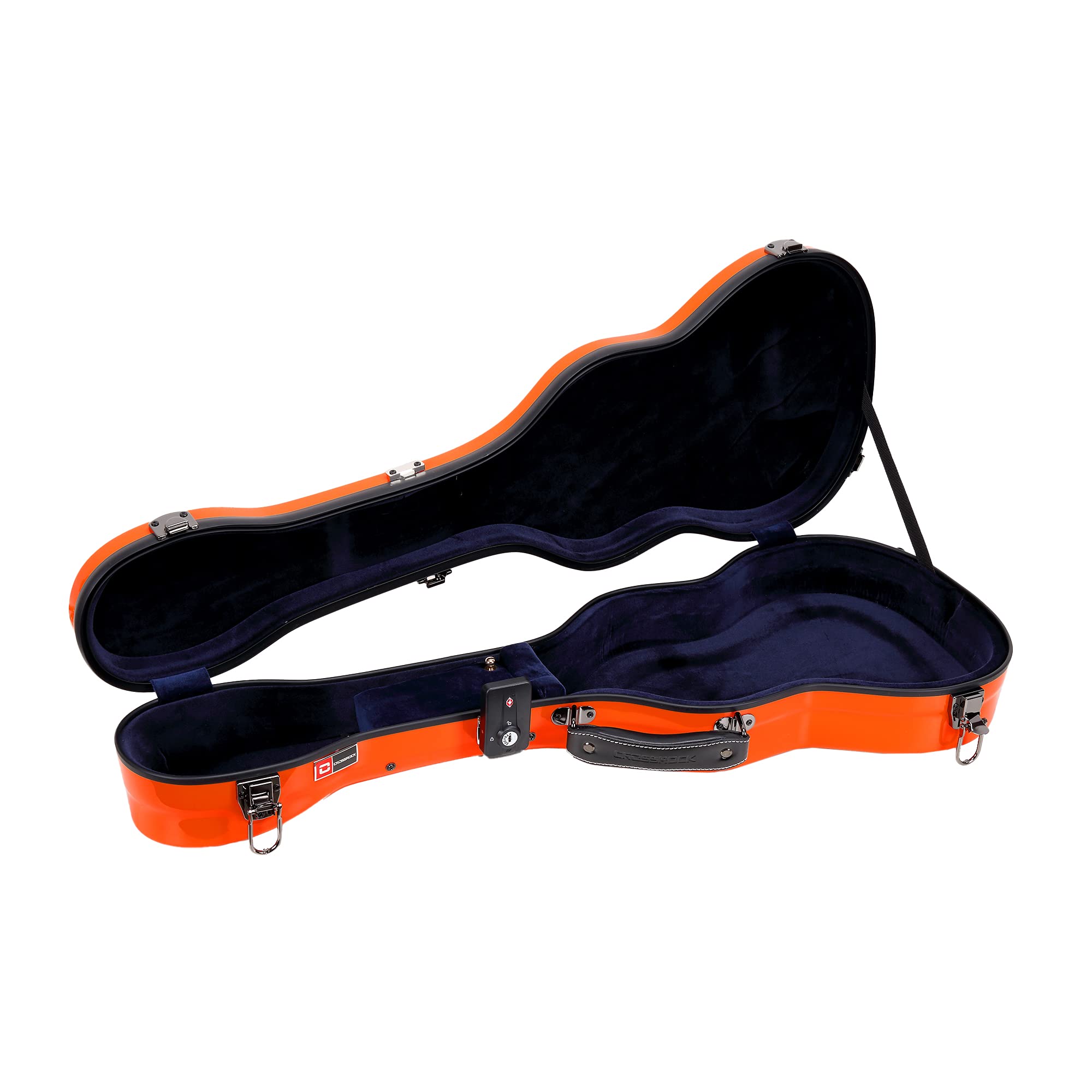 Crossrock Deluxe Fiberglass Baritone Ukulele Case With Tsa Lock, Orange (Crf2020Buor)