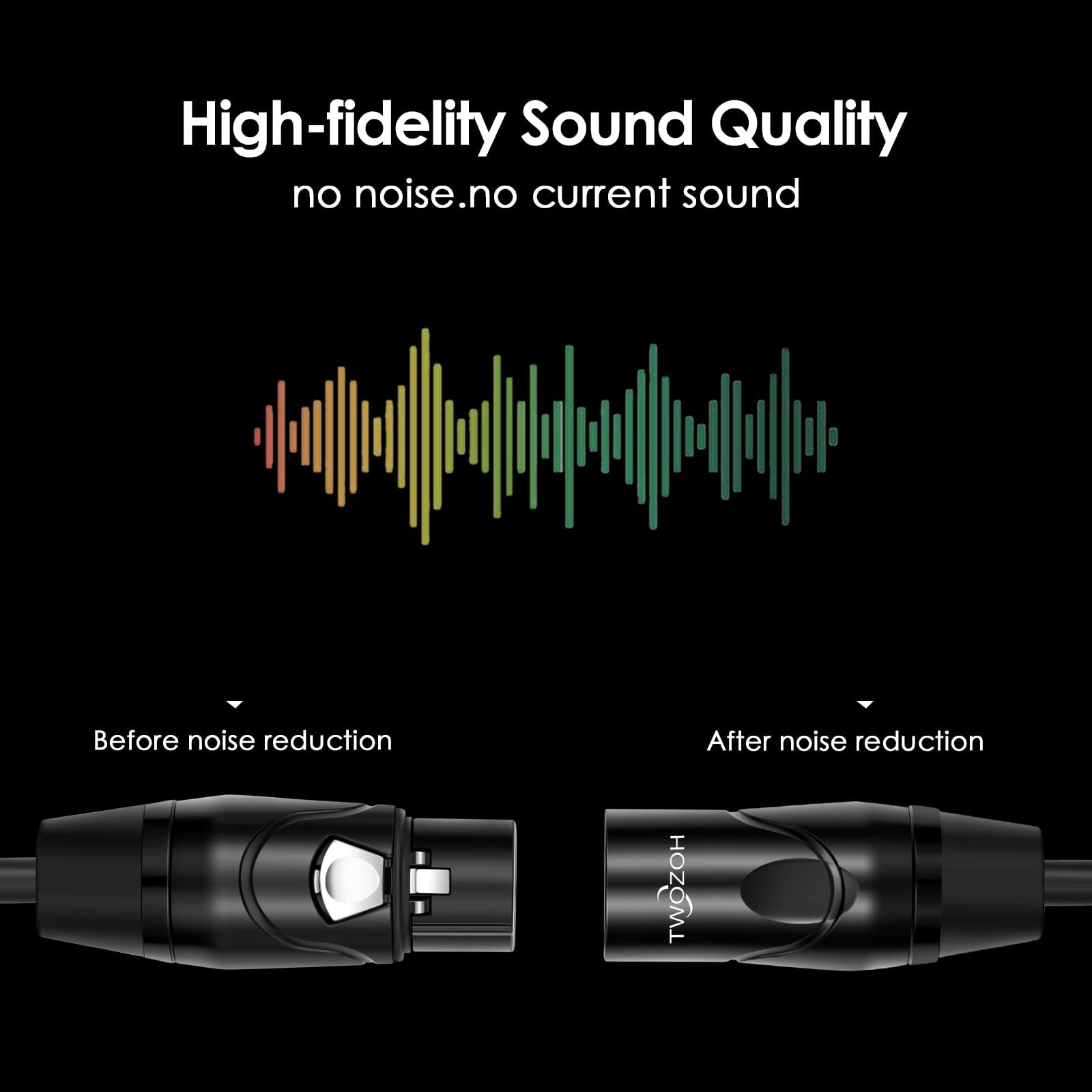 Twozoh Xlr Cables 1Ft, Xlr Male To Female Balanced 3 Pin Xlr Microphone Cable(Profesional/Hifi)