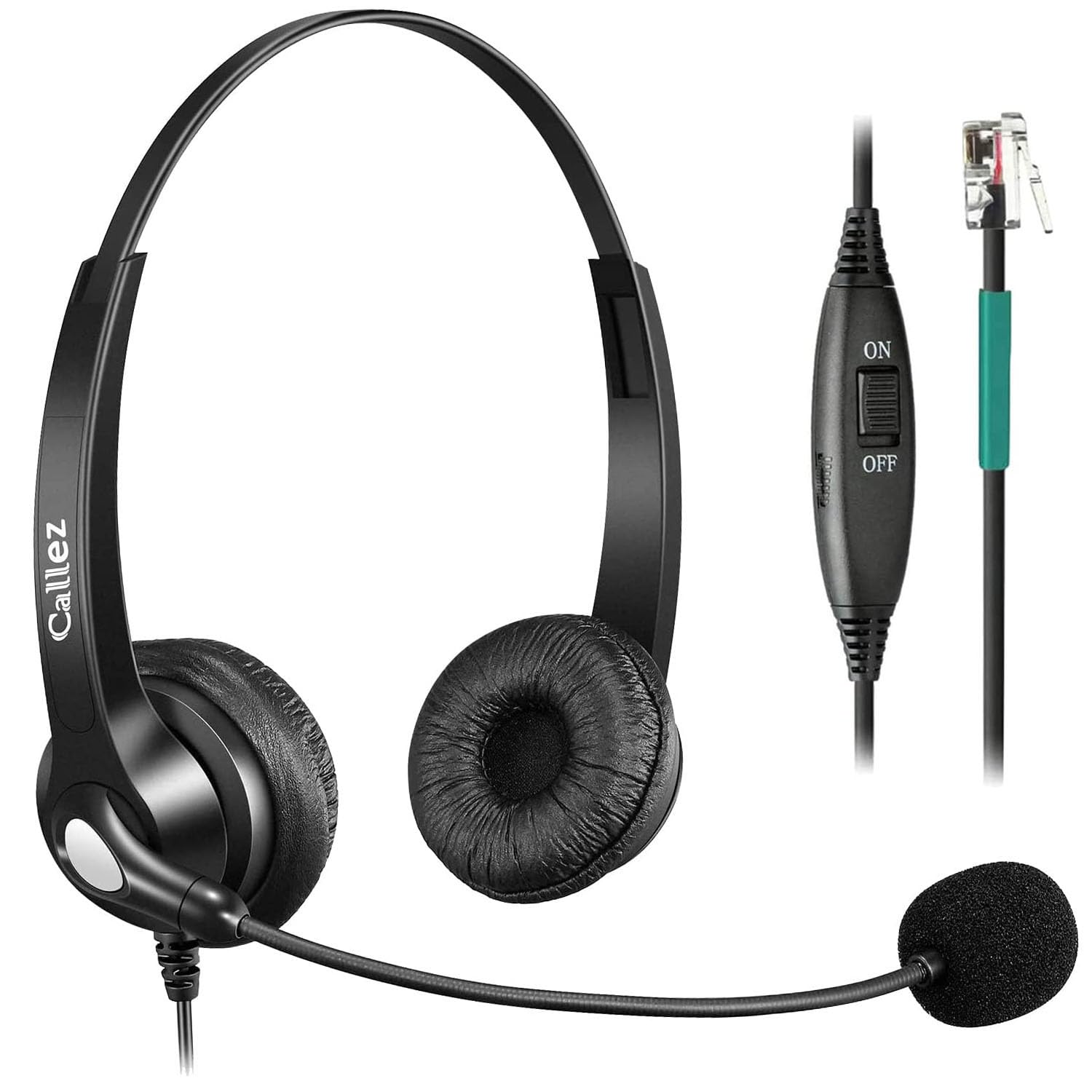 Phone Headset With Microphone Noise Cancelling, Call Center Telephone Headset With Rj9 Jack, Work For Avaya 1408 9508 1416 Shore