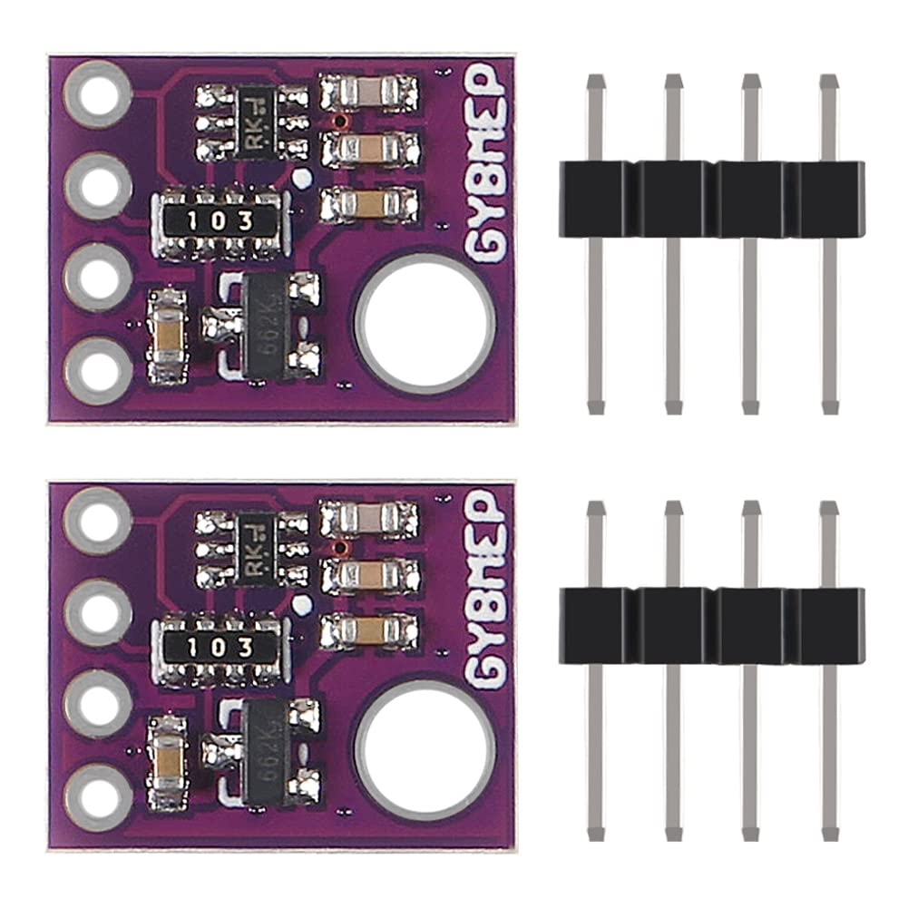 Coliao 2Pcs Bme280 5V Temperature Humidity Sensor Atmospheric Barometric Pressure Board Iic I2C Breakout Compatible With Bmp280