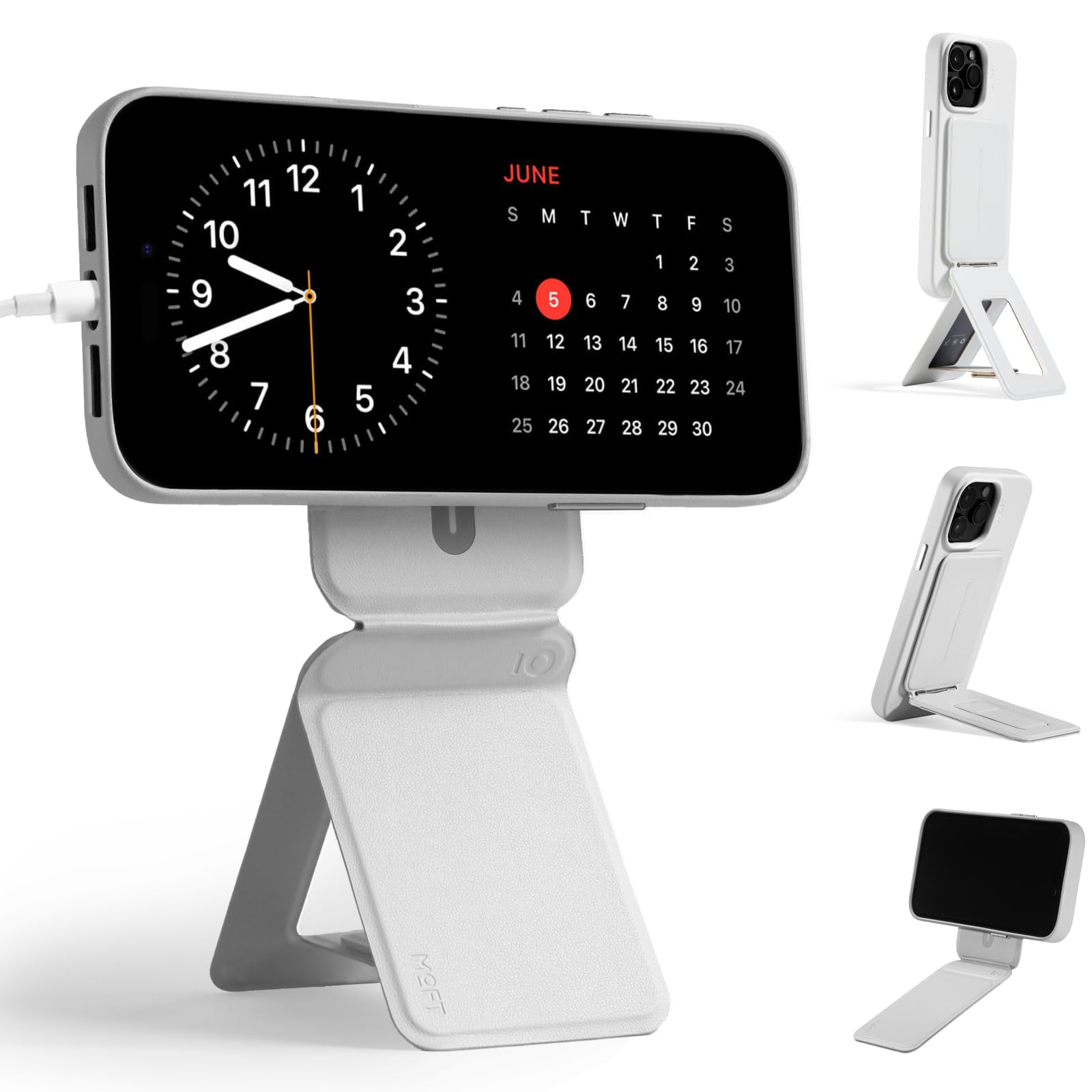 Moft Phone Tripod Stand Compatible With Iphone 16/15/14/13/12 Series, Angle Adjustment & Strong Magnets & Magsafe Compatible Movas Invisible Selfie Stick Tripod, Misty Cove