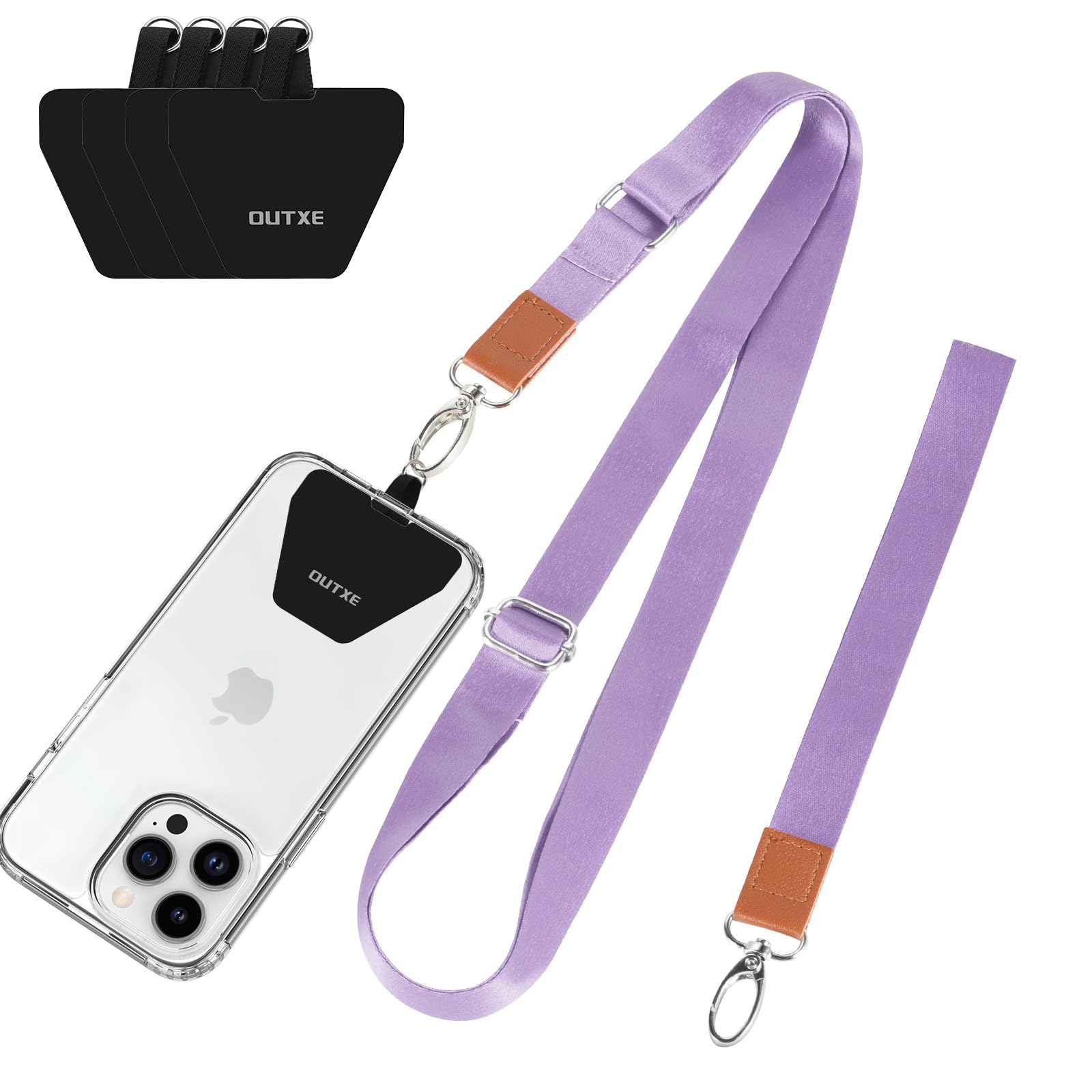 Outxe Phone Lanyard   4   Pads, 1   Adjustable Neck Strap, 1   Wrist Strap, Nylon Phone Lanyard Compatible With All Smartphone 