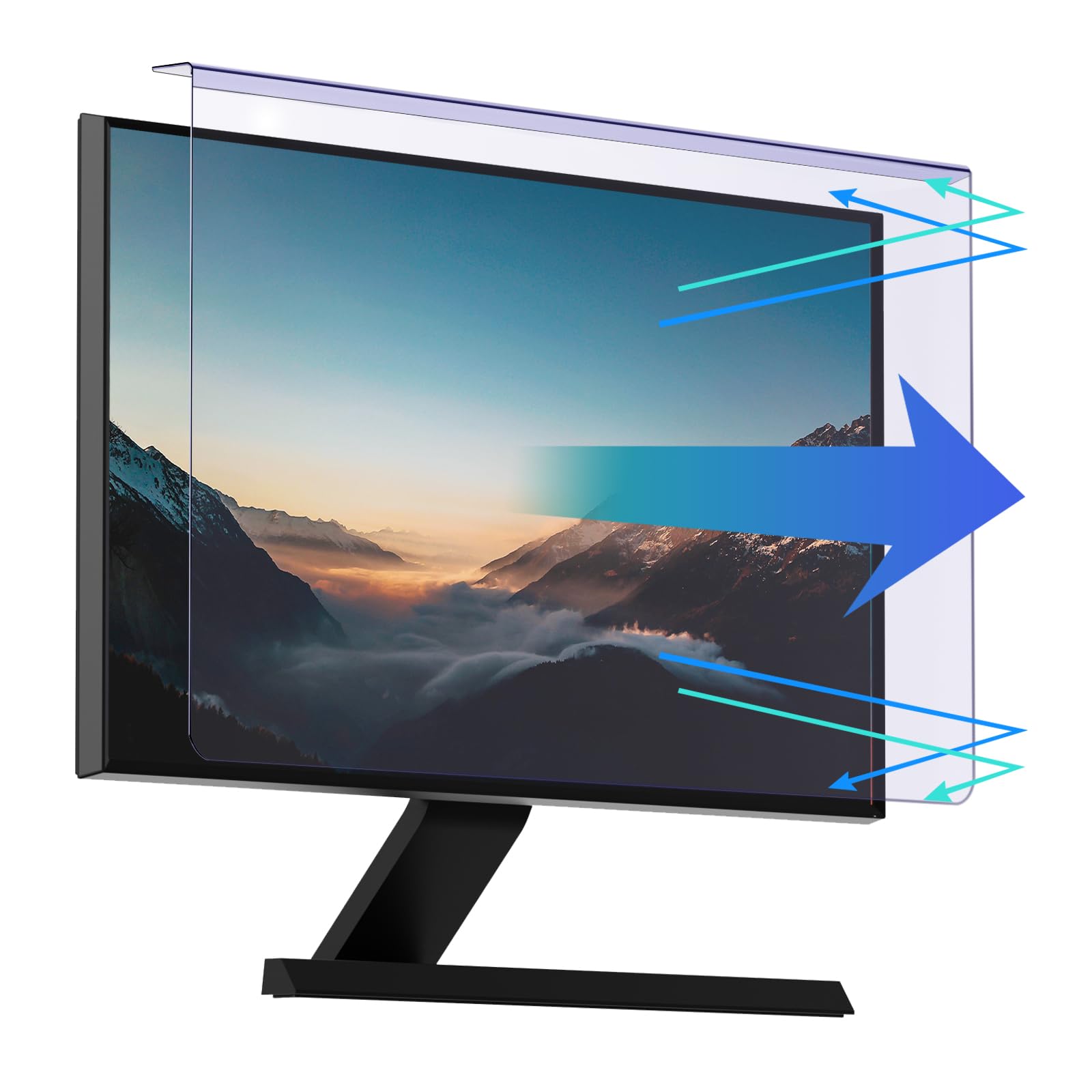 Anti Blue Light Screen Protector For 20, 20.2, 21.5, 21.6, 22 Inches   16:9 / 16:10 Aspect Ratio Computer Monitor Hanging Type B