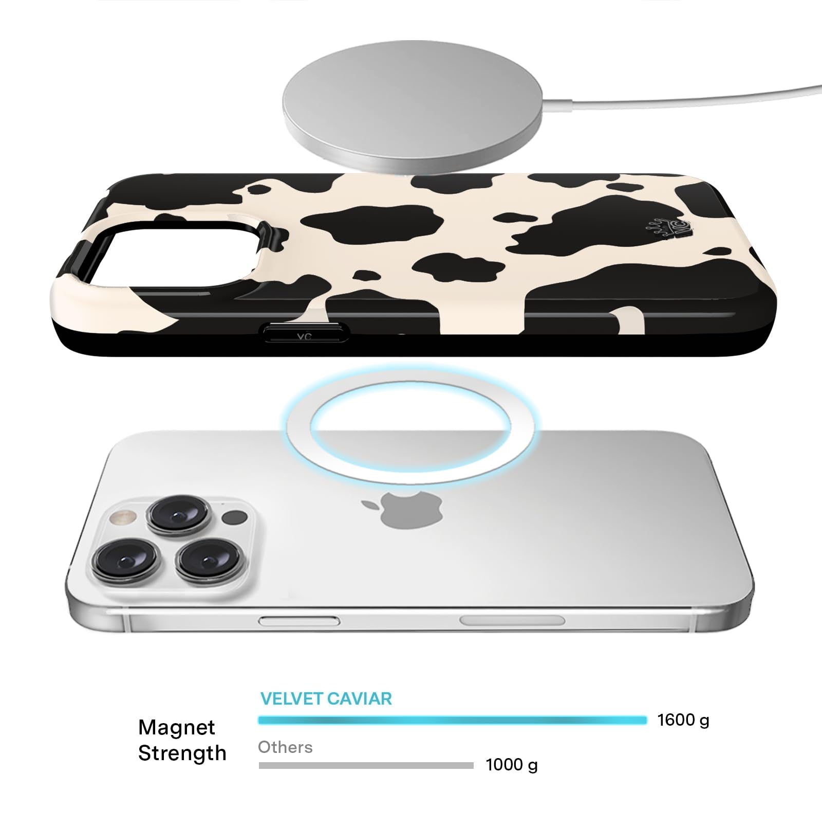 Velvet Caviar Compatible With Magsafe Iphone 15 Pro Case   Cow Print