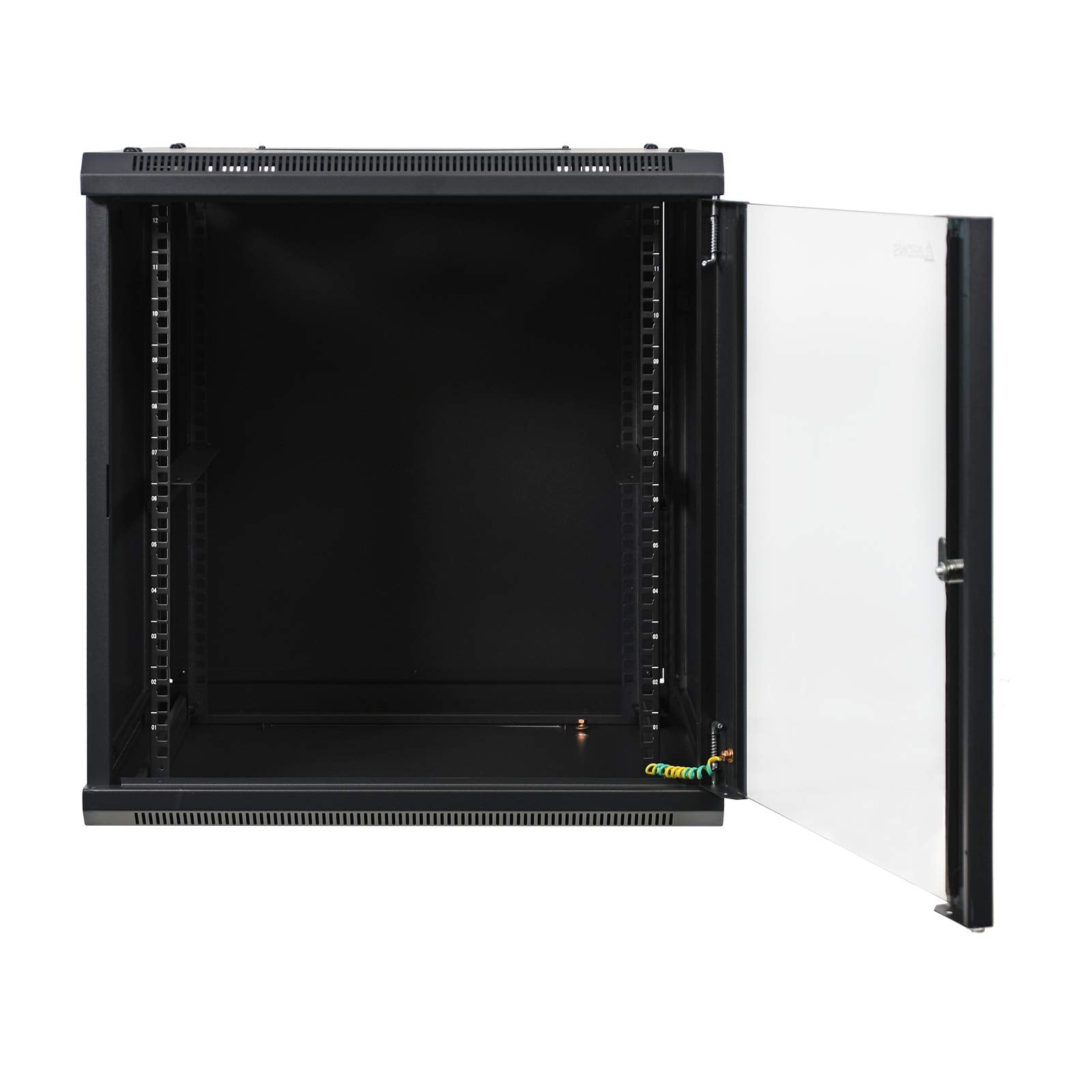Aeons 12U Signature Wall Mount 19 Inch It Network Cabinet Enclosure Server Rack 22 Inch Depth Glass Door