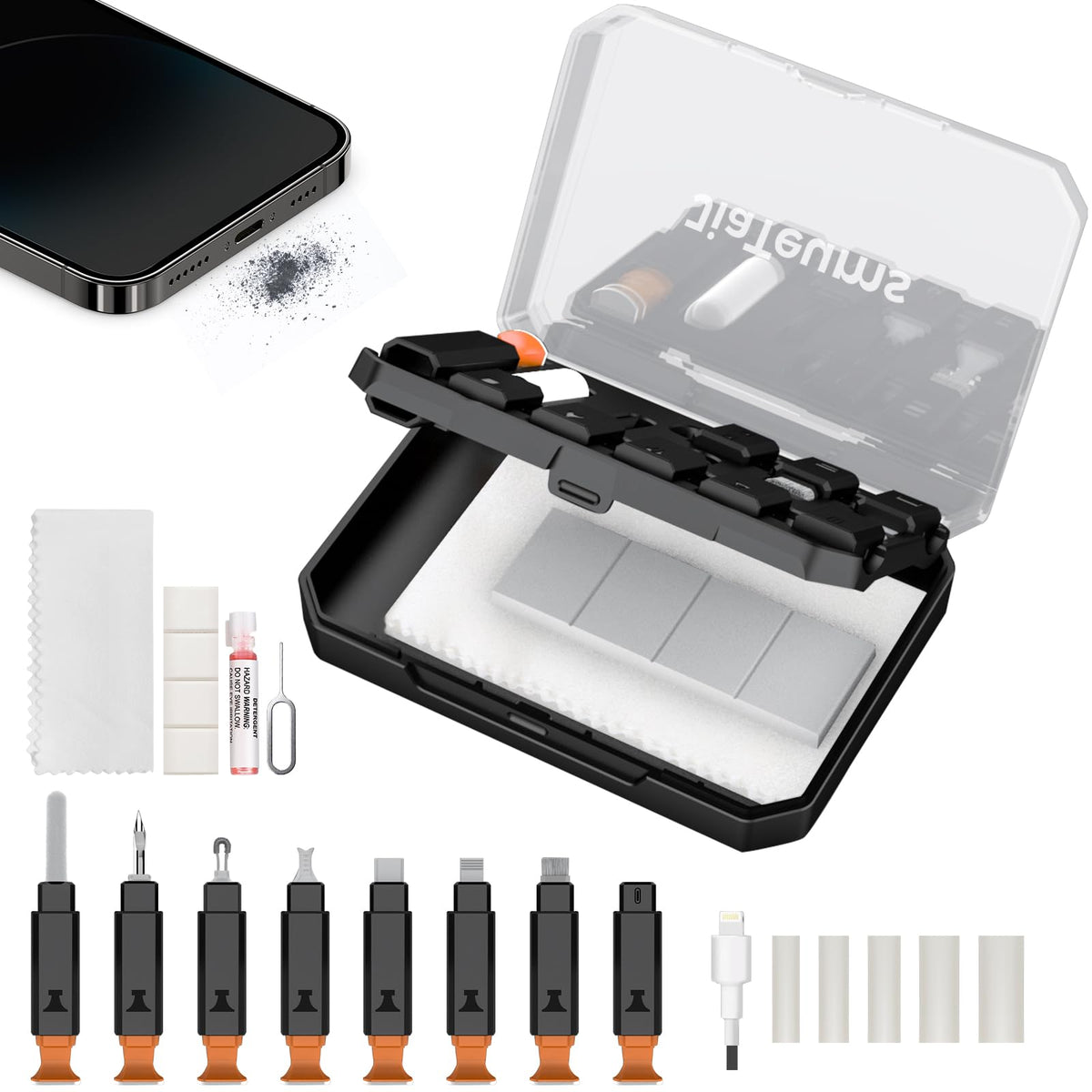 Charging Port Cleaning Tool For Iphone, Jiateums Cleaning Kit For Iphone Cell Phone Airpod, Repair Kit For Phone Laptop Pc Usb C