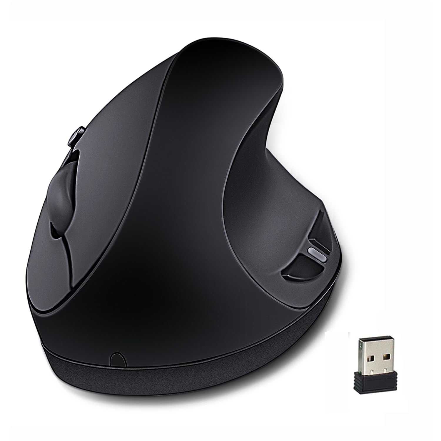 Ergonomic Wireless Mouse,Vertical Mouse 2.4Ghz Optical Mice With Adjustable Dpi For Small Hands,Black