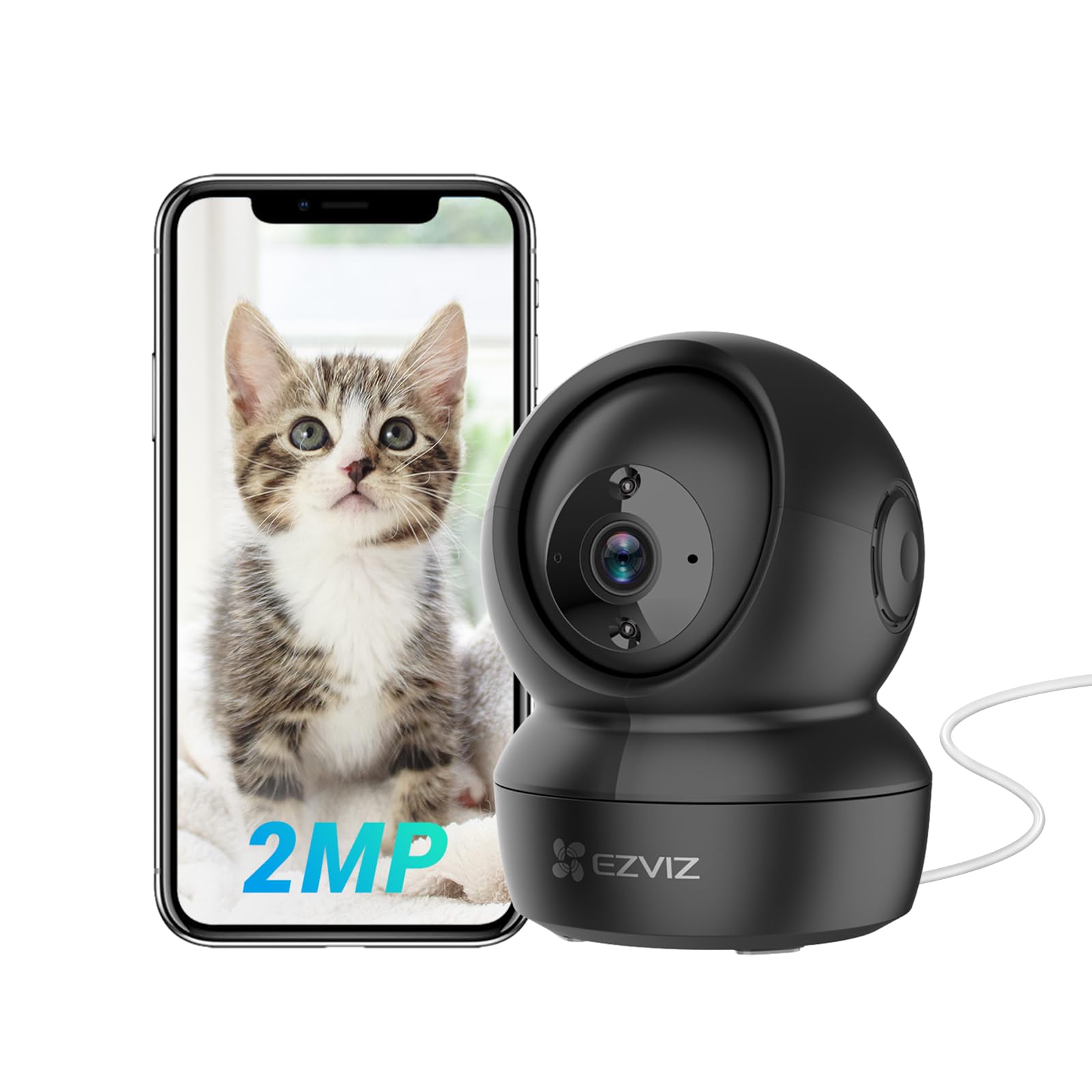 EZVIZ 360 Pan/Tilt WiFi Security Camera Indoor, Cameras for Home Security, Baby Monitor with Camera and Audio, Pet Camera with P