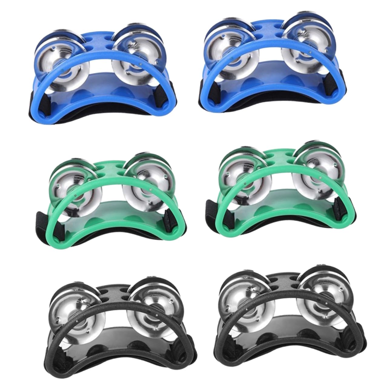 Kisangel 3pairs Foot Tambourine Vibrant Colored Percussion Instruments for Musicians Dancers Fitness Enthusiasts Unique Rhythm a