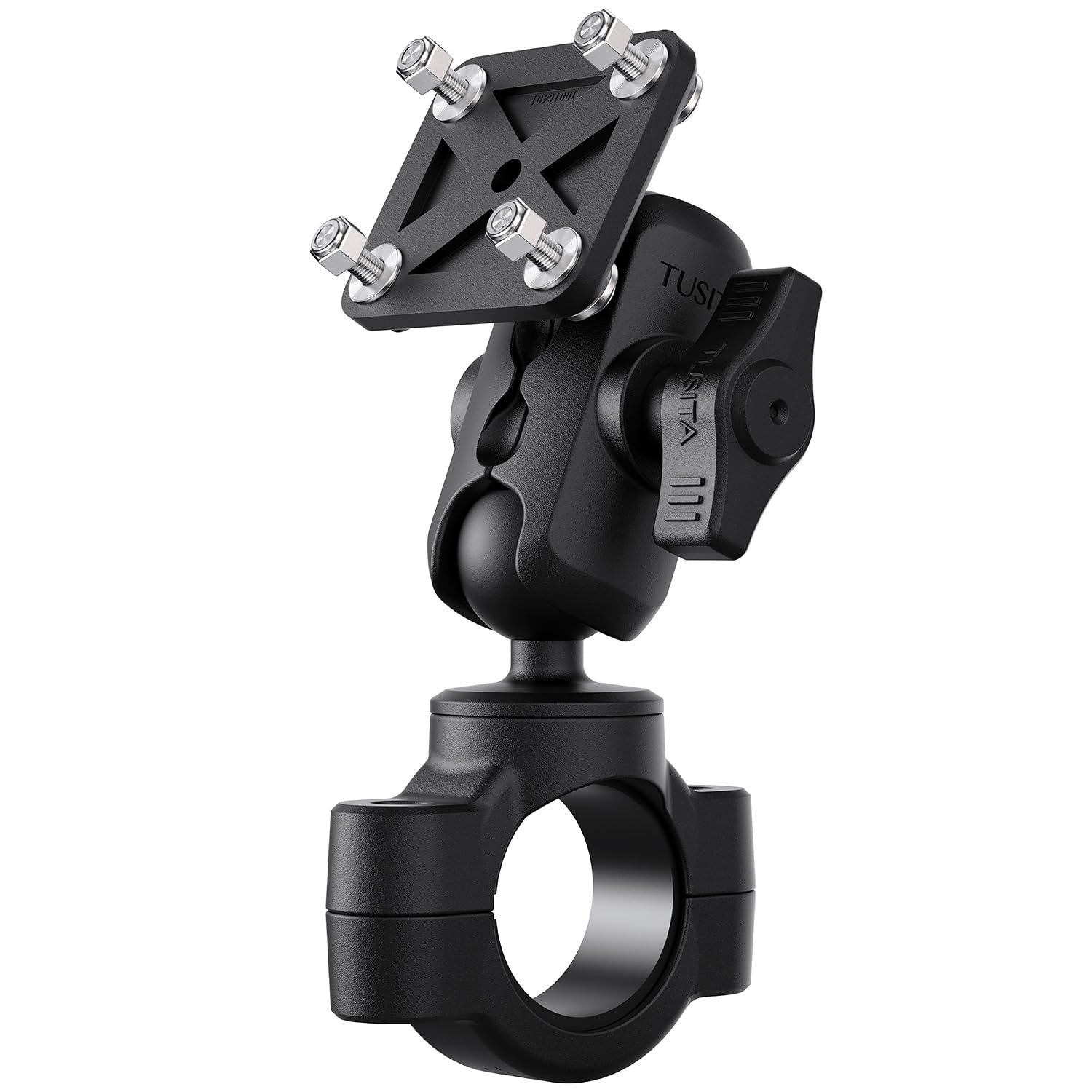 Tusita Motorcycle Gps Mount Compatible With Garmin Montana, Zumo Xt Gps   Handlebar Base With Double Socket Arm