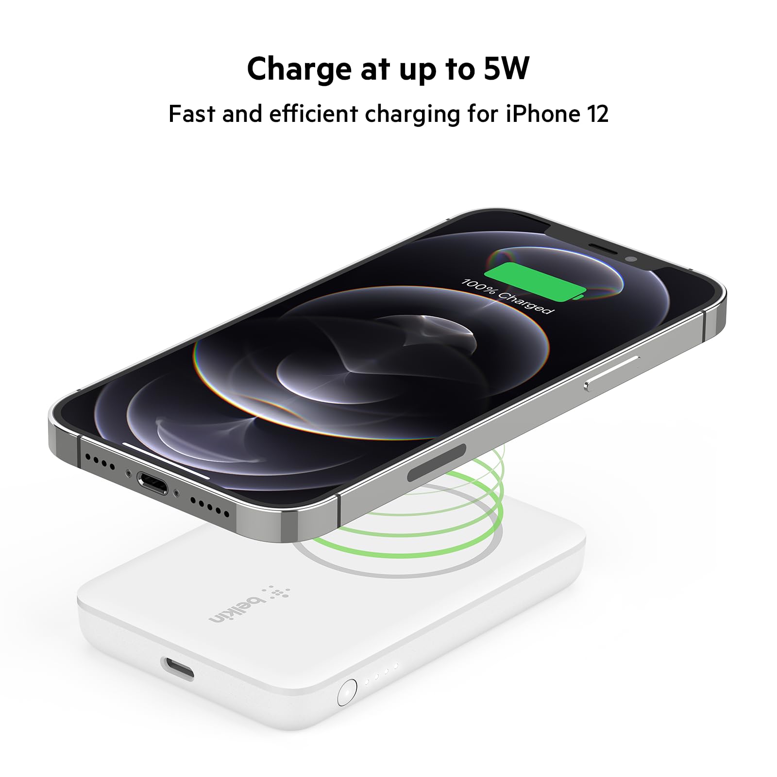 Belkin Portable Charger, Magsafe Charger Wireless Power Bank - 7.5W Wireless Charger - Portable Magnetic Battery Pack - Iphone 1