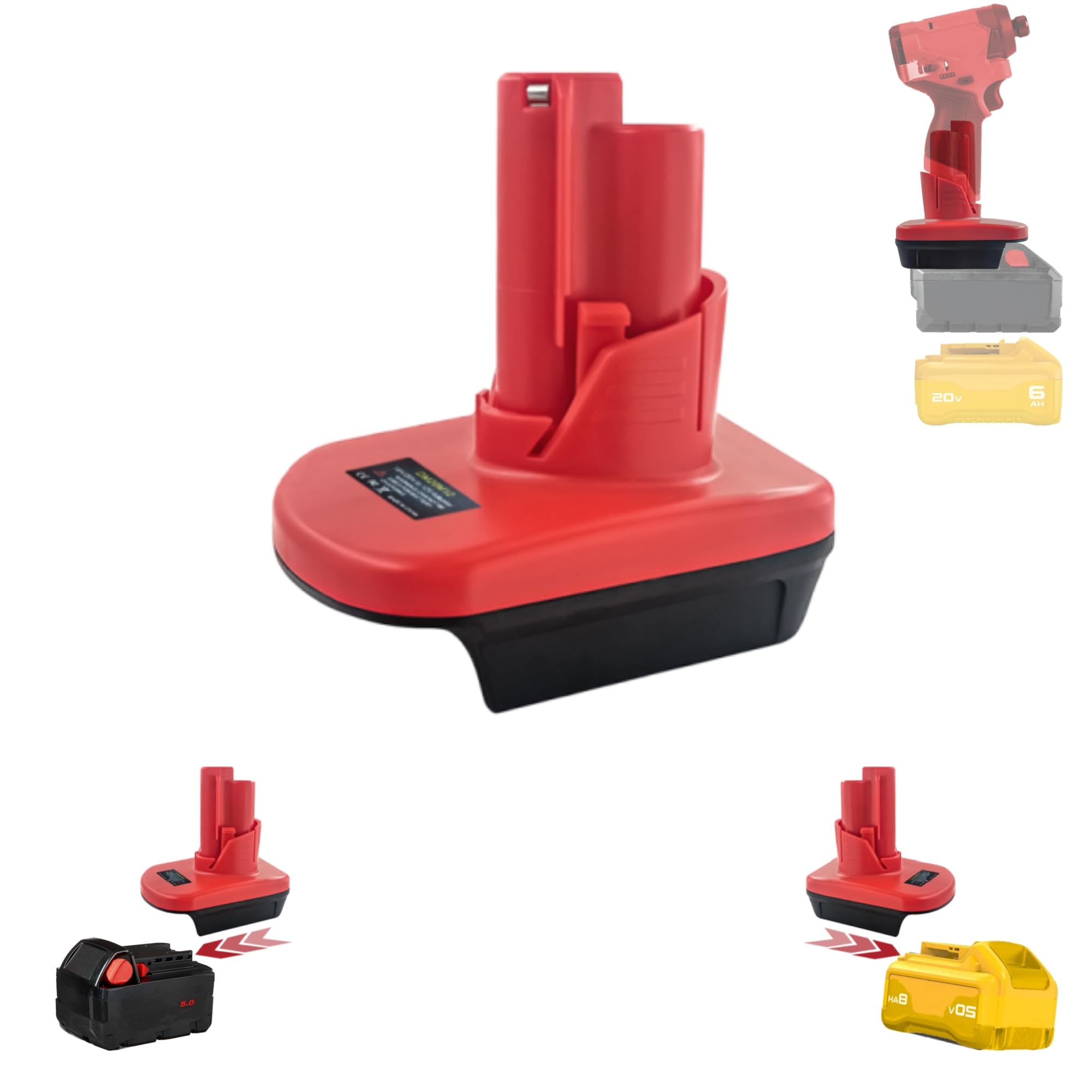 for DeWalt and for Milwaukee Battery Adapter, Compatible with M18 and for DeWalt 20V 60V Lthium Battery (Power for Milwaukee for