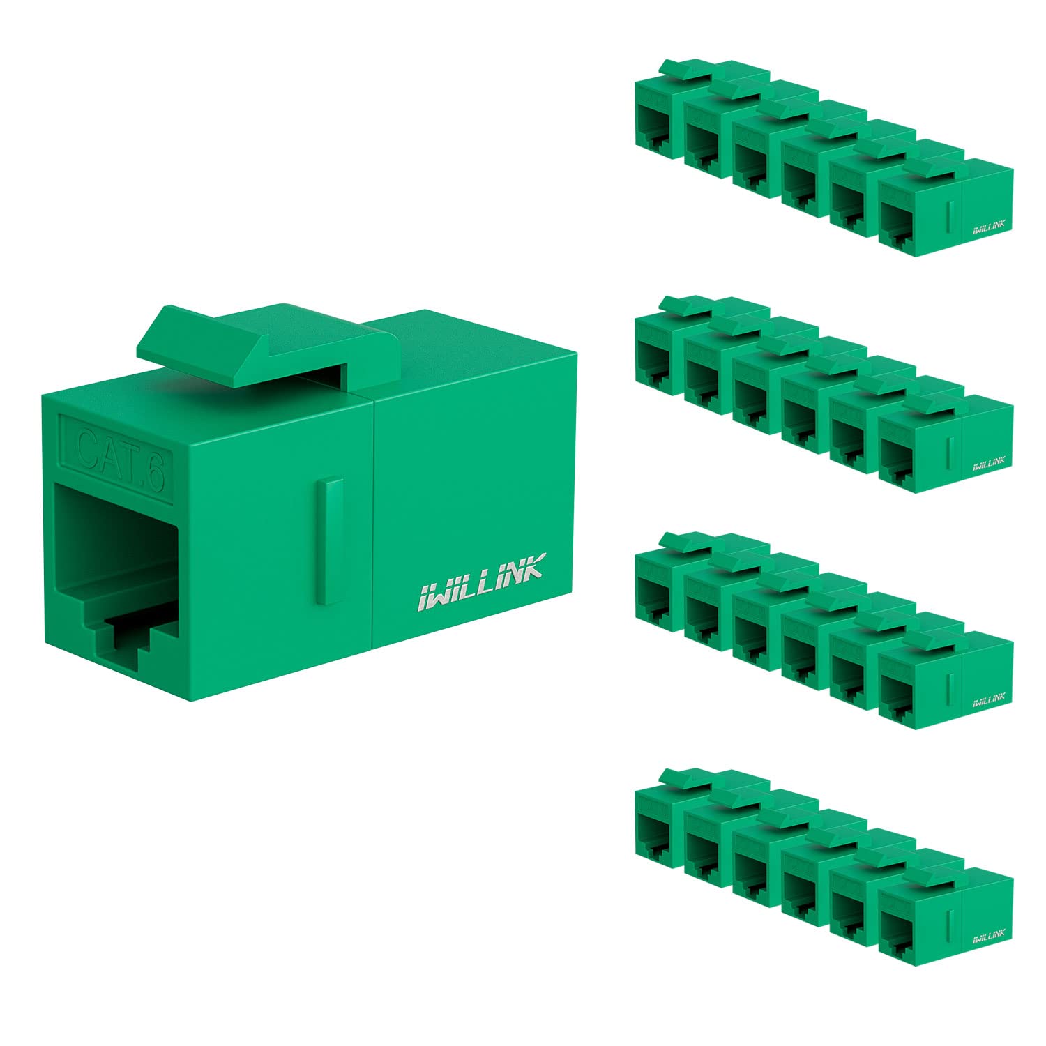 Iwillink Rj45 Cat6 Keystone Coupler 25 Pack, Female To Female Cat6 Keystone Jack, Ethernet Coupler, Utp Keystone Coupler Insert,