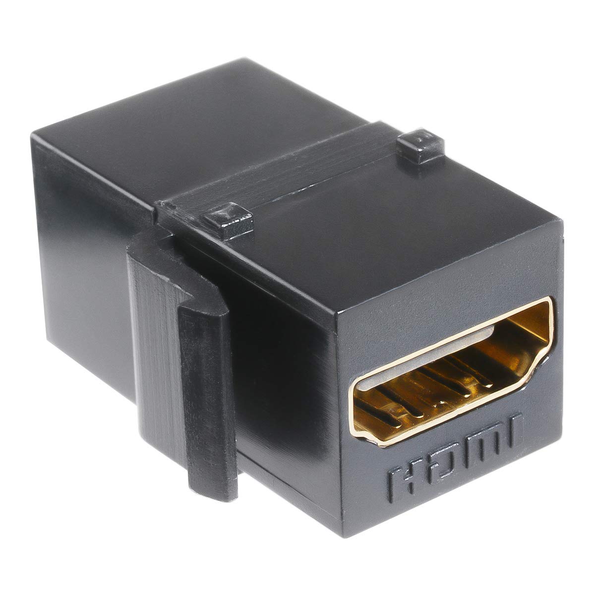 Teninyu Hdmi Keystone Jack Insert Female To Female Coupler Snap-In Insert Connectors Adapter For Wall Plate - Black (2 Pack)