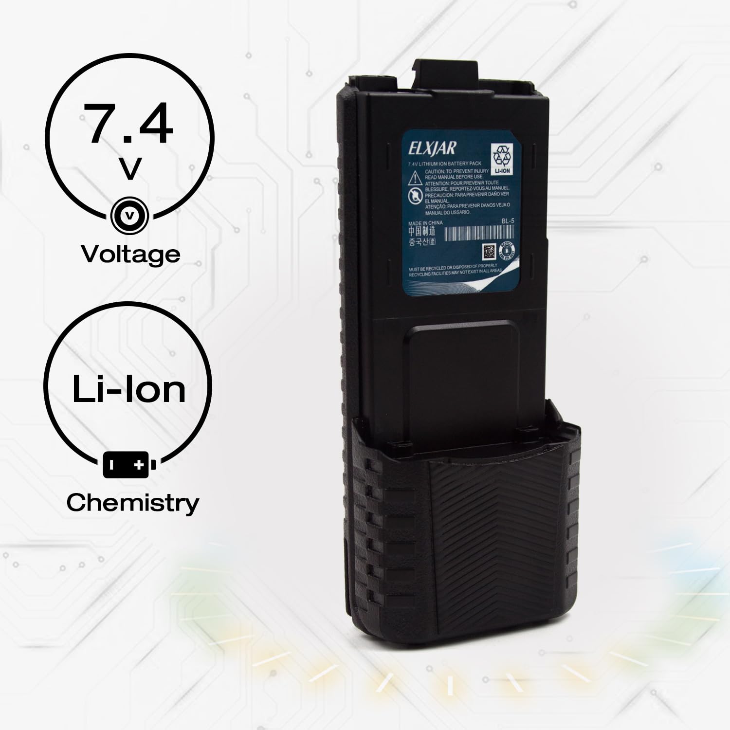 (2 Pack) 7.4V 3800Mah Bl 5L Replacement Extended Battery, Compatible With Uv 5R Uv 5Rtp Uv 5R Plus Uv 5Rx3 Bf F8Hp Rd 5R Uv 5X3, Bf F9 Two Way Radio With Usb Charging Cable