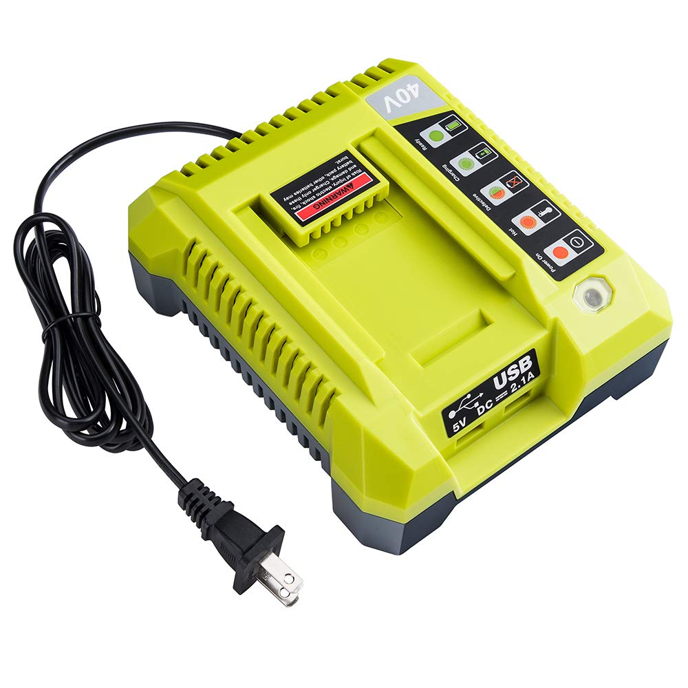 40V Charger For Ryobi, Hipoke Op401 Lithium Ion Battery Charger For Op4015 Op4026 Op4026A Op4030 Op4040 Op4050 Op4050A Op4060 Op
