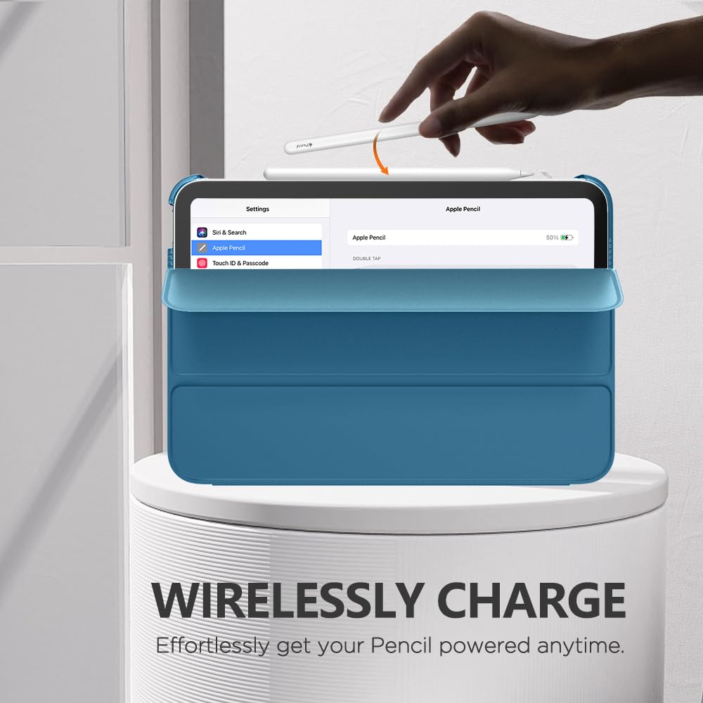 MoKo for iPad Mini 7 (A17 Pro) Case 2024,iPad Mini 6 Case 2021,8.3 inch iPad Mini 7th/6th Generation Case,Slim Lightweight Hard Back Shell Stand Cover for iPad Mini 2024 with Touch ID, Peacock Blue