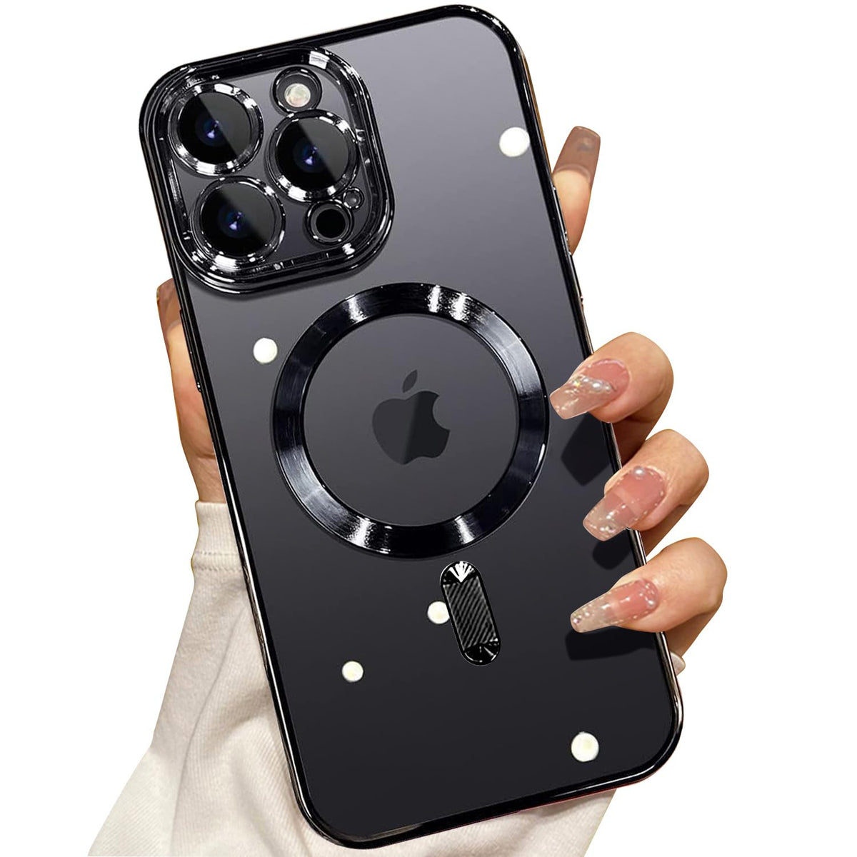 Misscase Compatible With Iphone 14 Pro Max Clear Case With Camera Lens Protector,Full Protection Electroplate Magnetic Case Comp