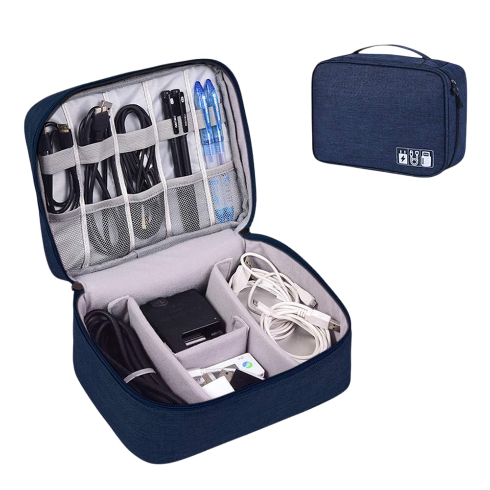Srwopkray Polyester Electronics Accessories Organizer Bag Universal Travel Gadget Bag For Cables, Plugs, Chargers, Hard Disk Sin