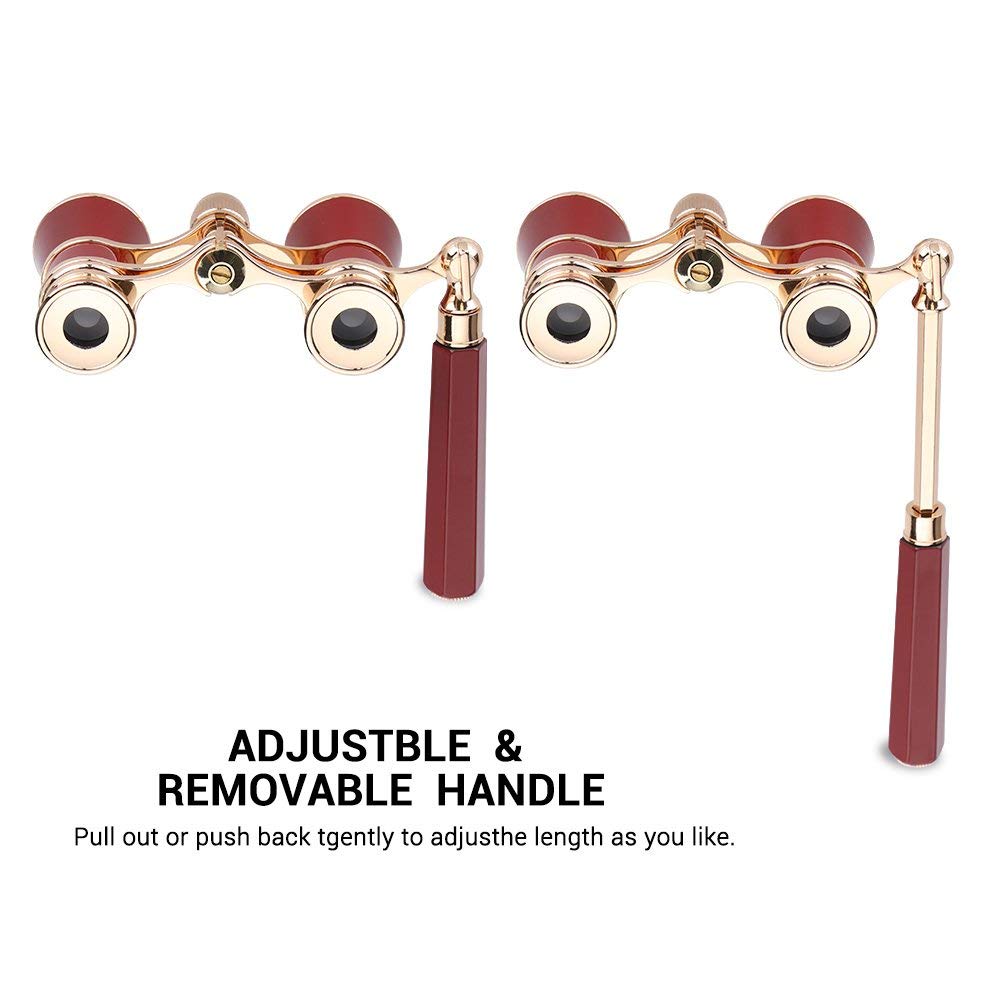 Aiscrofa Opera Glasses Binoculars 3X25,Mini Binocular Compact Lightweight,With Chain For Adults Kids Women In Musical Concert