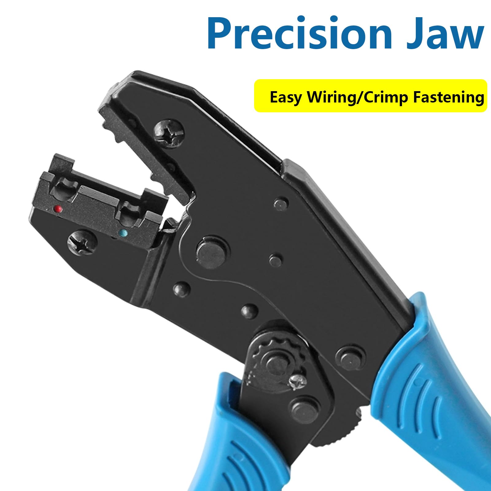 Smseace 81Pcs Right Angle Spade Connectors With Flag Terminal Crimper 22 18/16 14/12 10Awg Quick Disconnect Flag Connector + Ele