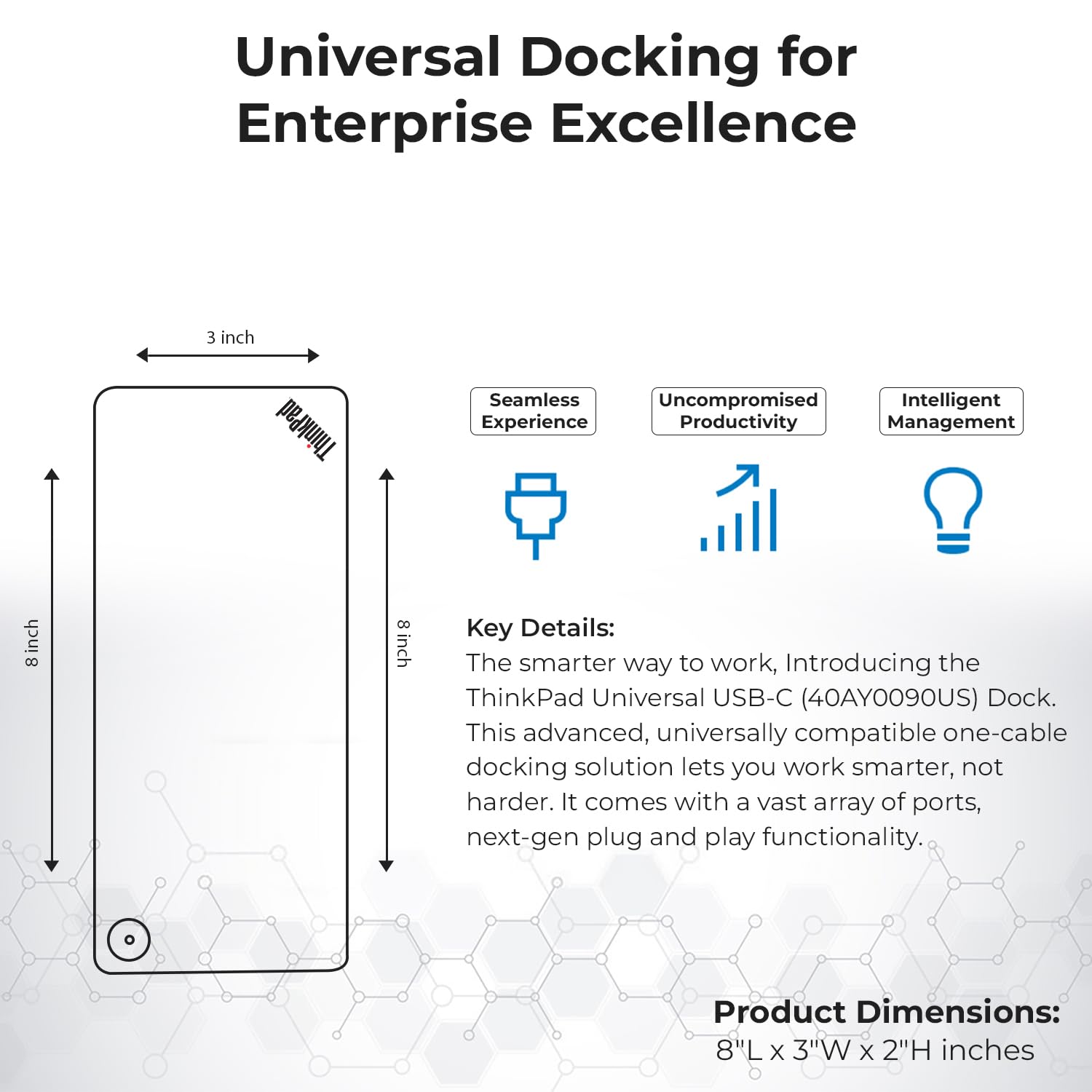 40Ay0090Us Lenovo Thinkpad Docking Station Dual Monitor Bundle - Lenovo Docking Station Usb C, Thinkpad Dock With Ac Adapter + H