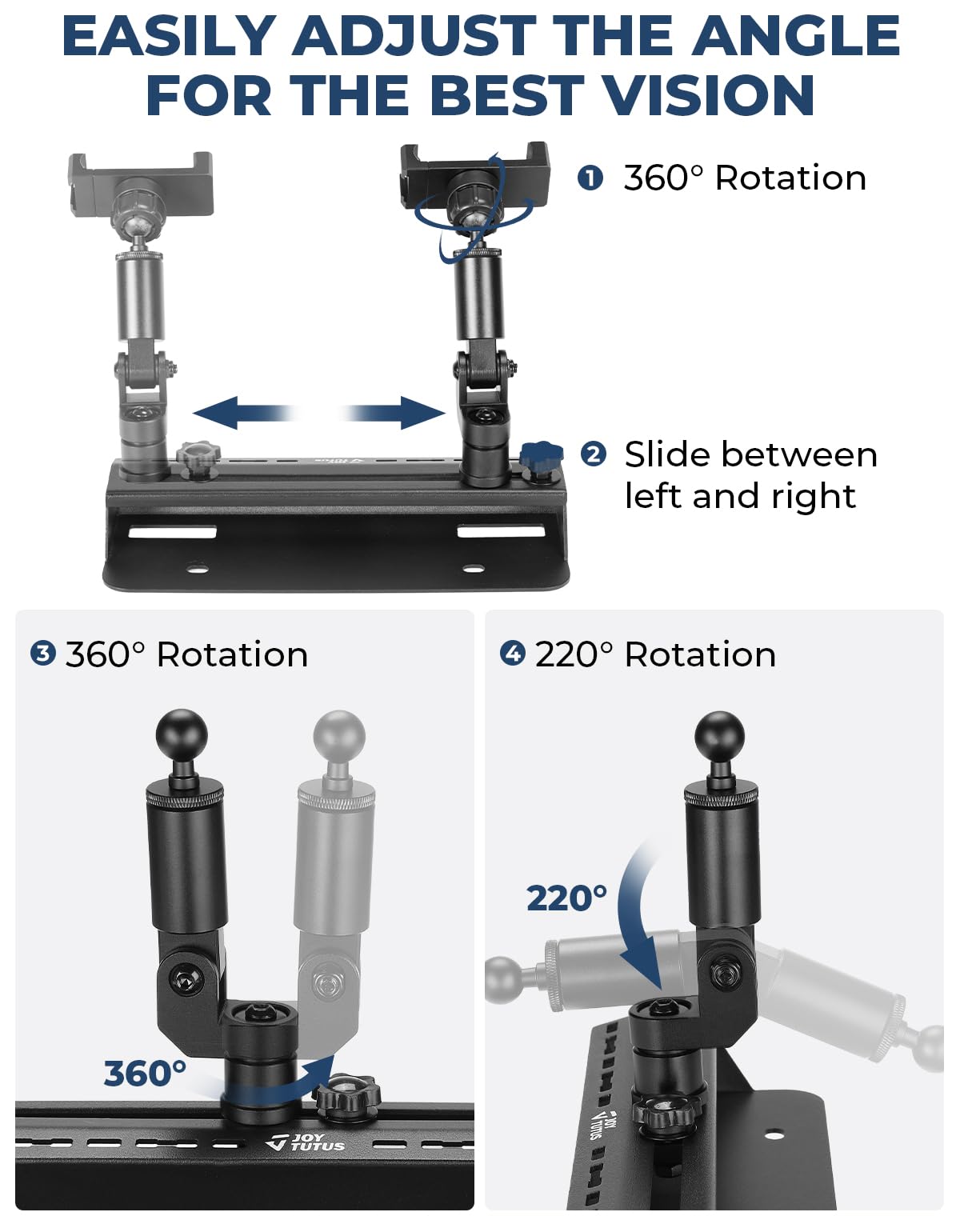 Joytutus Aluminum Phone Holder Dash Mount Compatible With Ford F150 2021 2022 2023 2024 F-150, Cell Phone Holder Dash Mount For