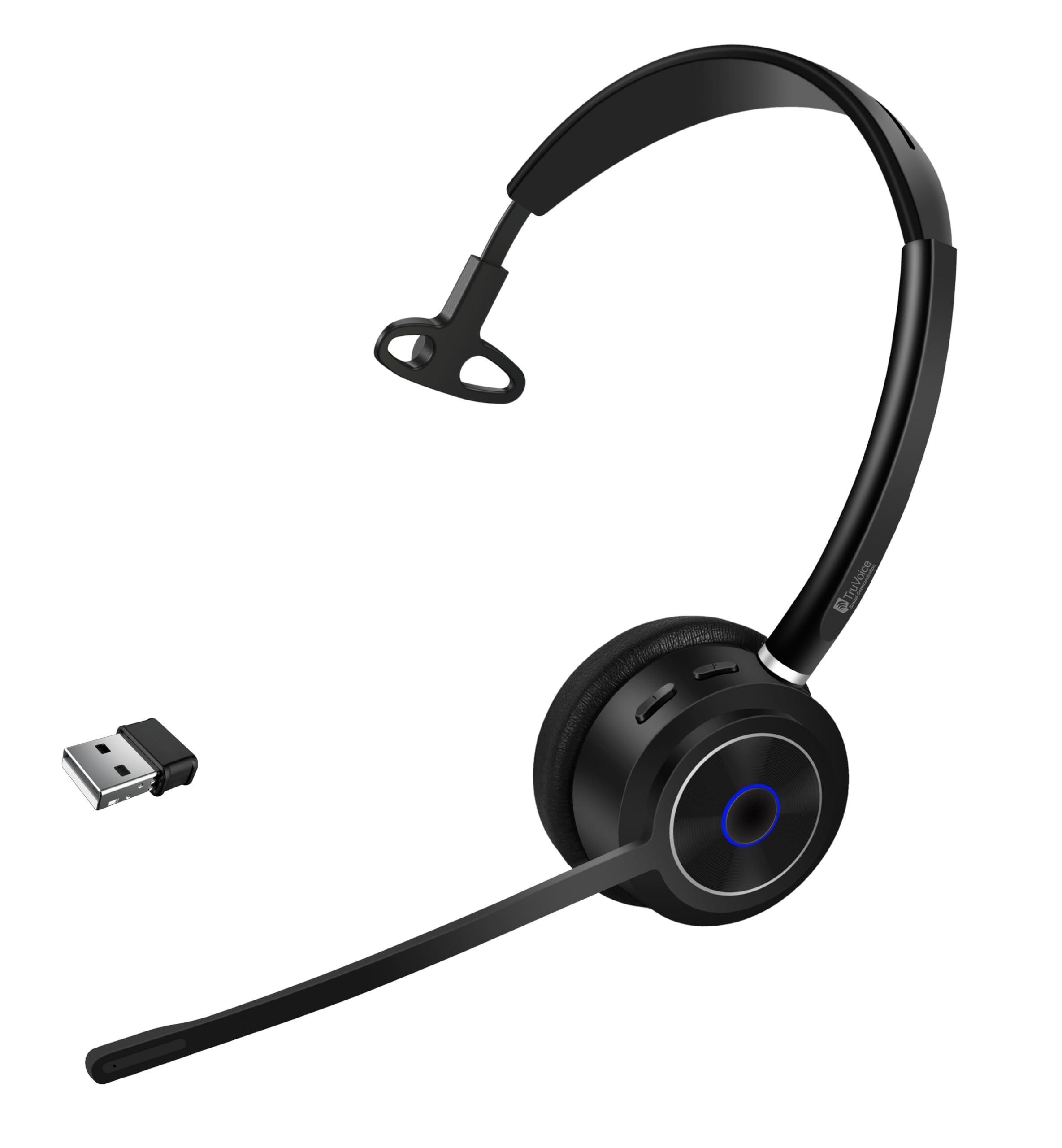 TruVoice BT75 Premium Wireless Headset | Noise Suppression Speakers and NC Microphone | Fast Charging with 22 Hour Talk Time and