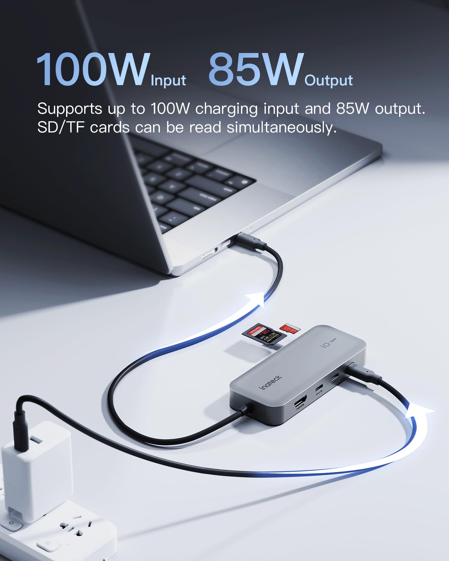 Inateck Hdmi Docking Station 4K 60Hz, Usb C Video+Data, 100W Pd,10 In 1 Usb 3.2 Type C Hub, 2 Usb 3.0 A, Rj45 Ethernet, 1.6Ft Ca