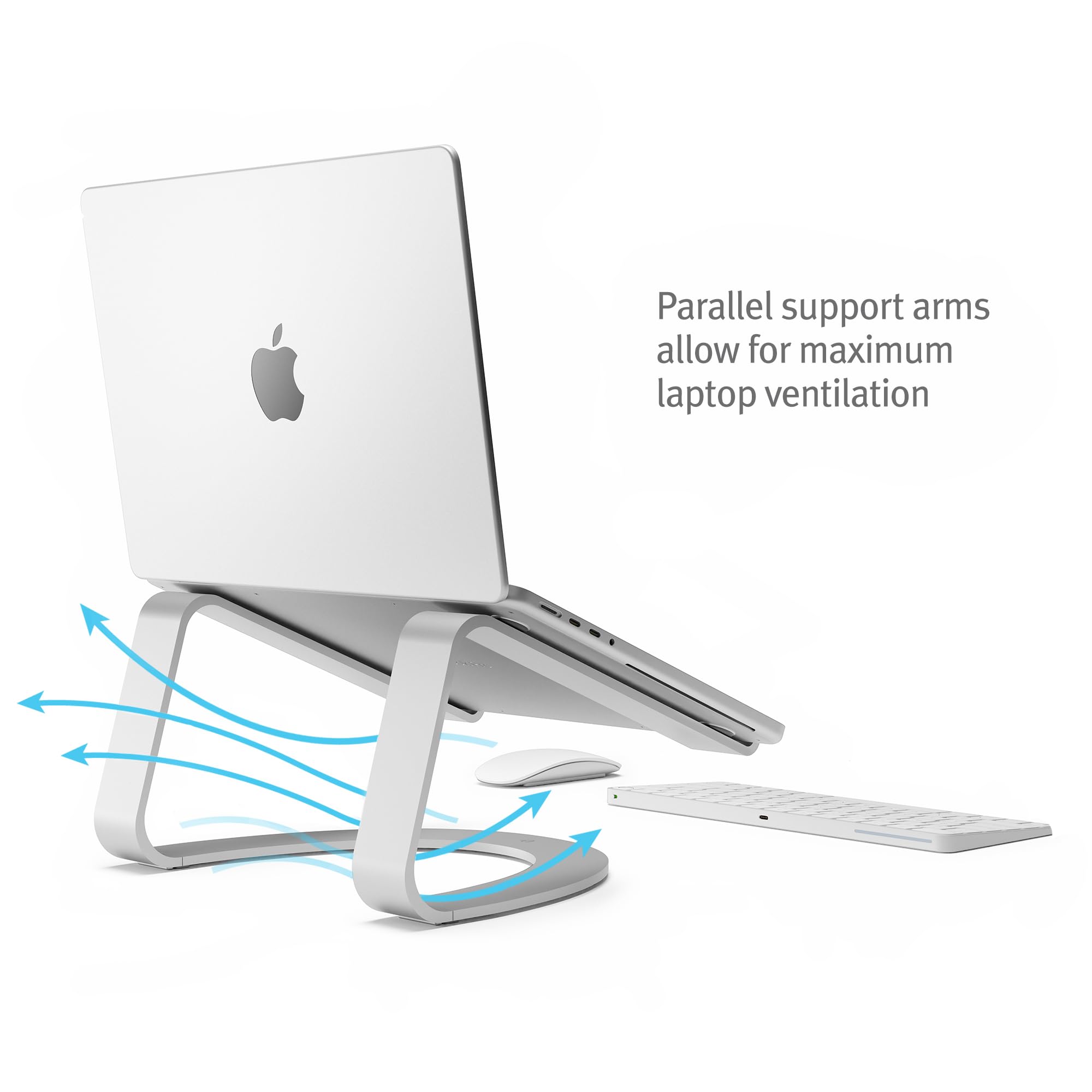 Twelve South Curve Se For Macbooks And Laptops | Aluminum Ergonomic Desktop Cooling Stand For Home Or Office, Silver